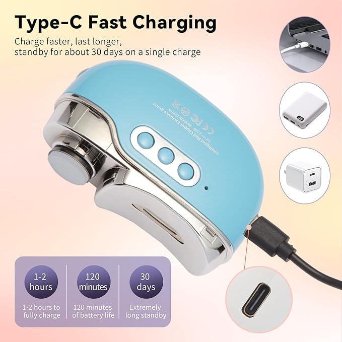 4 in 1 Electric Nail Clippers with Nail Lamp Rechargeable