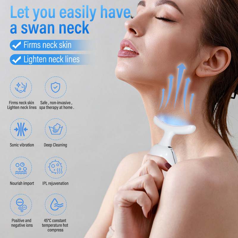 Facial Massager EMS Microcurrent Neck Lifting Beauty Device 7 Colors Light Wrinkles Removal Anti Aging Firming Multifunction Skin Care
