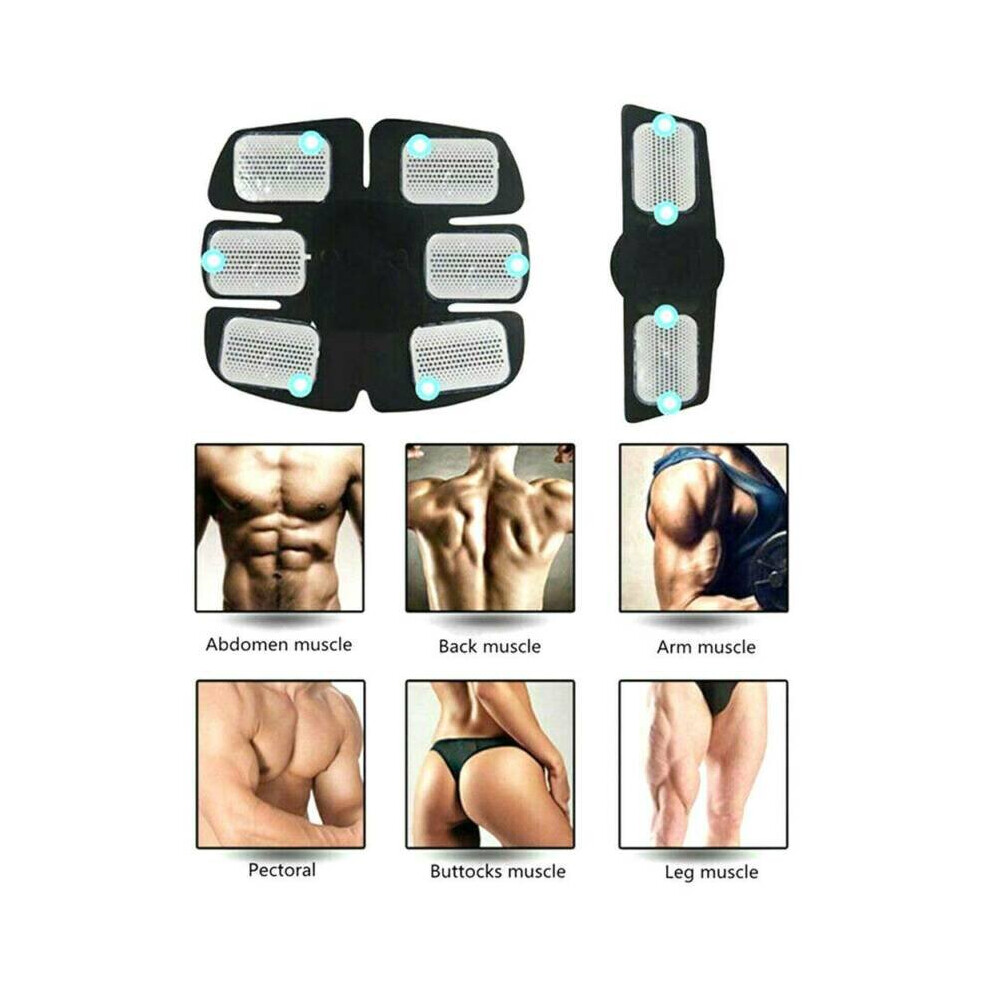 USB Rechargeable Smart EMS Fitness Belt Abs Muscle Toning Trainer Stimulator UK