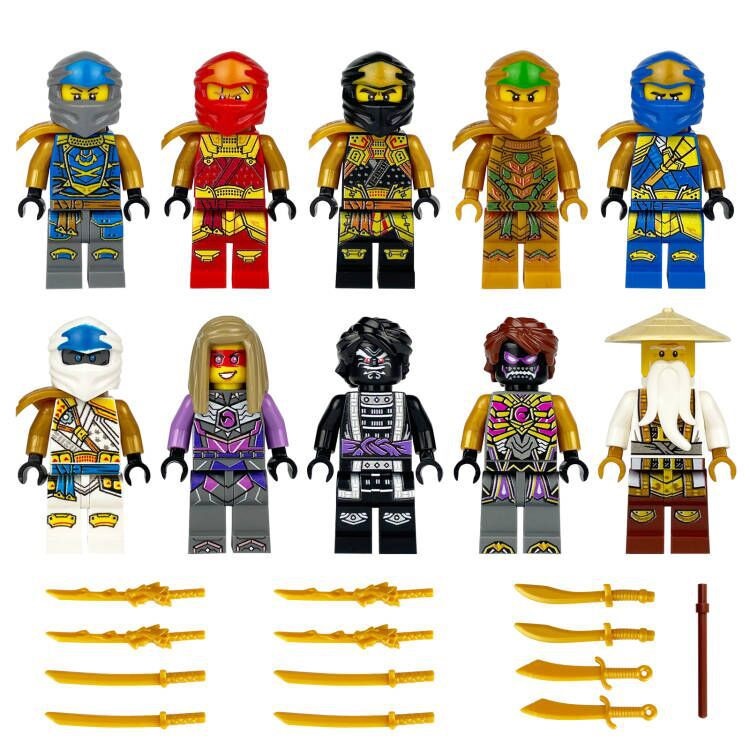 (Style E) Ninja Warriors Mini Figures Good vs Evil Role Play Building Blocks Collection Series Educational Toys for Boys and Girls