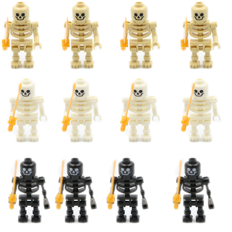 (Style A) Skeleton Building Blocks Medieval Castle Knight Warriors Skeletons Strong Orcs Figures Collection Toy for Children Gifts