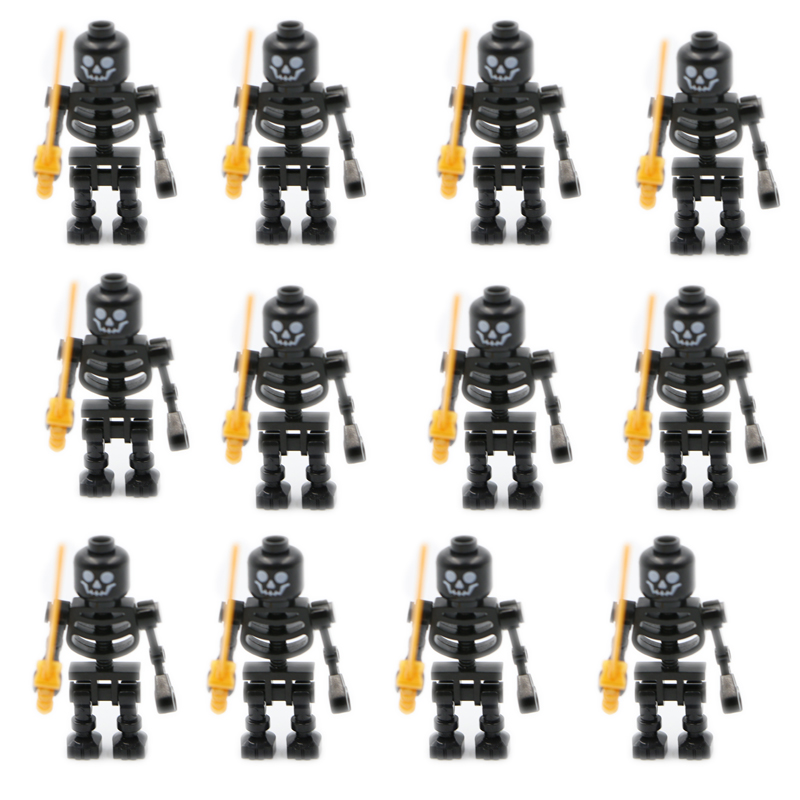 (Style A) Skeleton Building Blocks Medieval Castle Knight Warriors Skeletons Strong Orcs Figures Collection Toy for Children Gifts