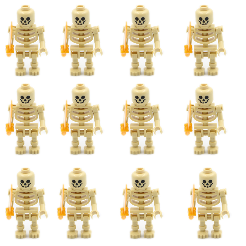 (Style A) Skeleton Building Blocks Medieval Castle Knight Warriors Skeletons Strong Orcs Figures Collection Toy for Children Gifts