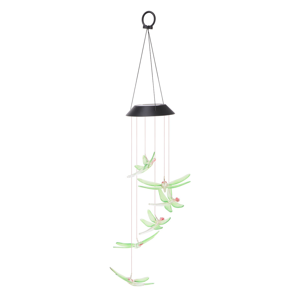 Dragonfly Solar Windbell Lamp Outdoor Garden Pathway Balcony Patio Decor LED Light Warm White Illumination Automatic Day Charge