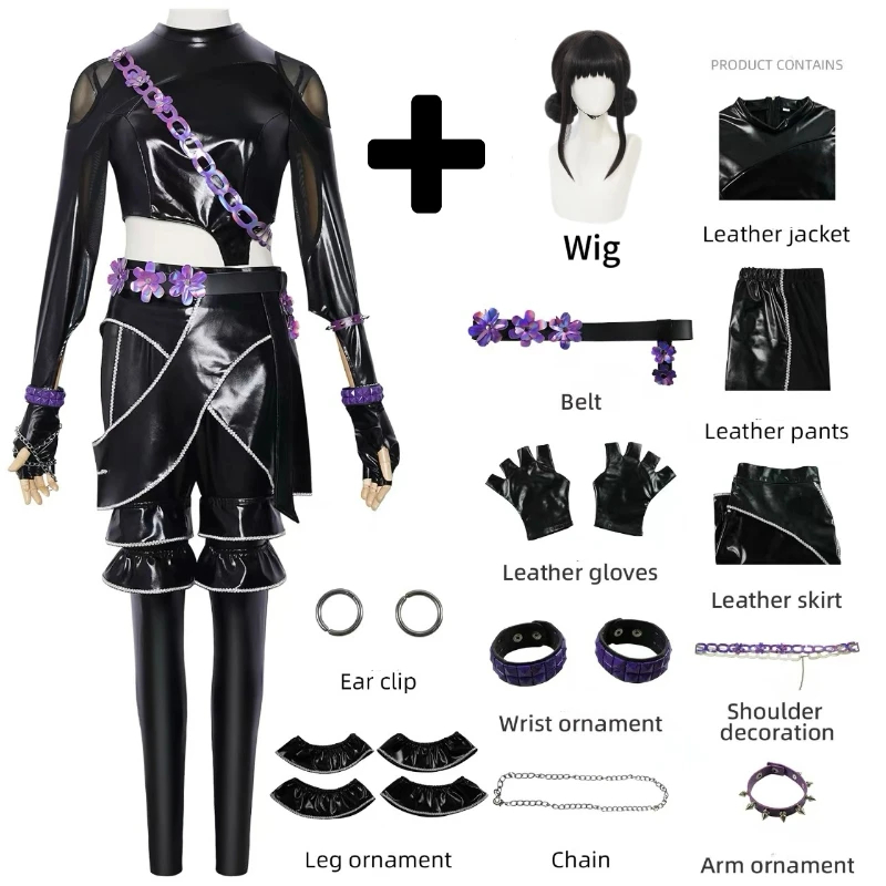 (110CM) Little Girls Stage Performance Rumi Zoey Mira Cosplay Costume Printed Roleplay Suit for Kids Dance Recital Talent Show