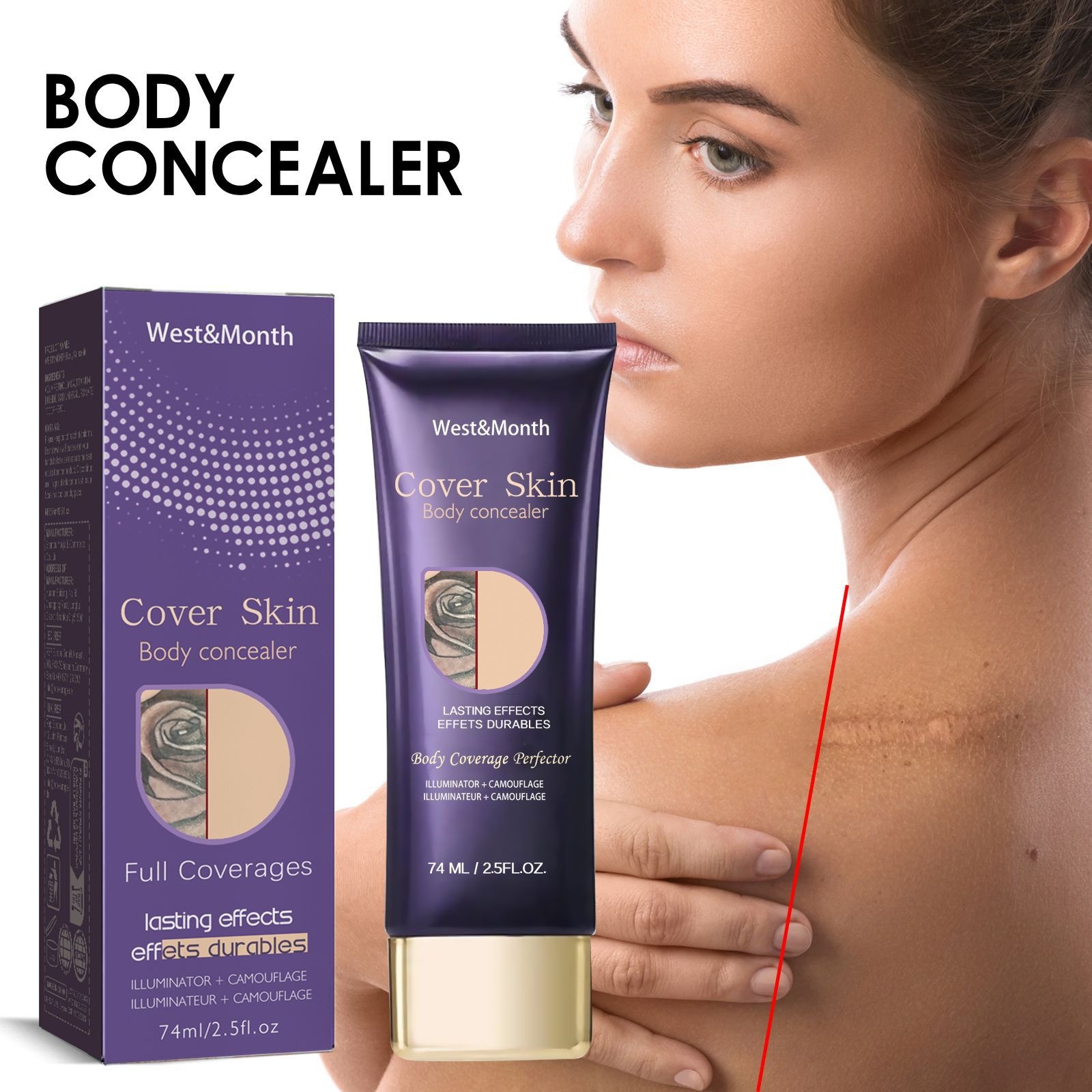 Skin Camouflage Cream For Concealing Marks Tattoos And Imperfections Water Resistant Coverage Cream