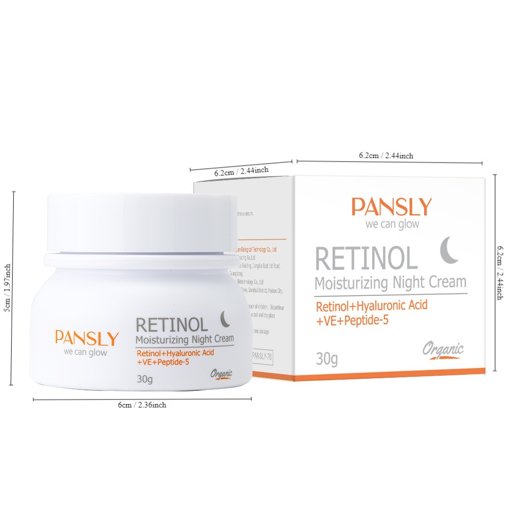 Retinol Anti Wrinkle Night Cream Gentle Moisturising Skin Care for Daily Home Use Natural 30g
