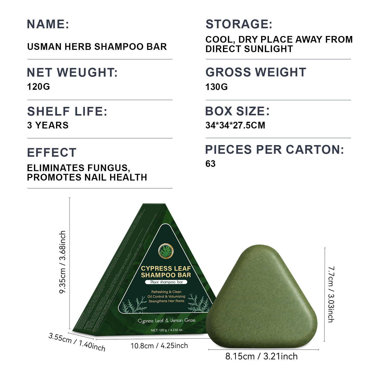 Cedar Leaf Usman Grass Shampoo Bar For Deep Cleansing Nourishing Roots And Daily Hair Care Routine 120g