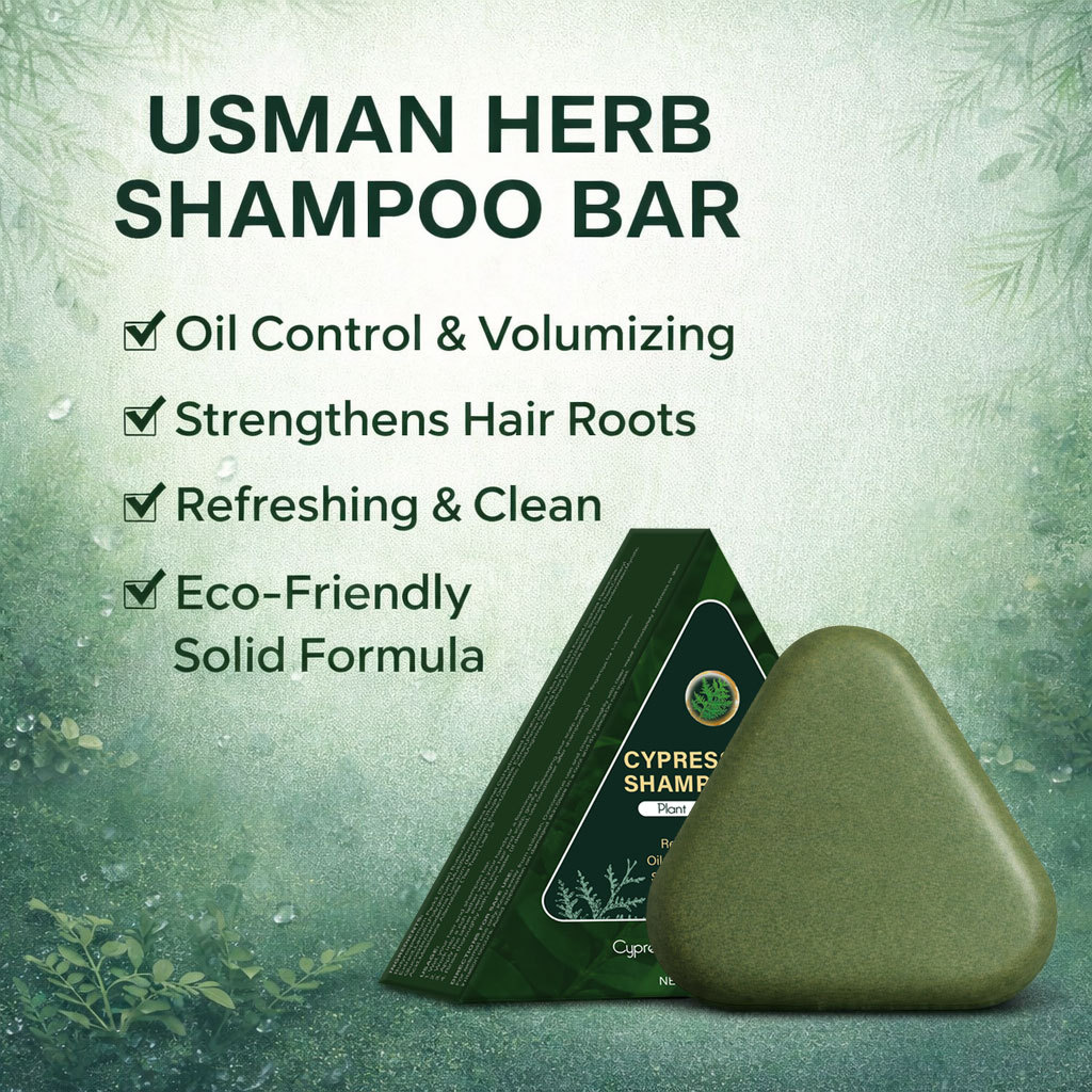 Cedar Leaf Usman Grass Shampoo Bar For Deep Cleansing Nourishing Roots And Daily Hair Care Routine 120g