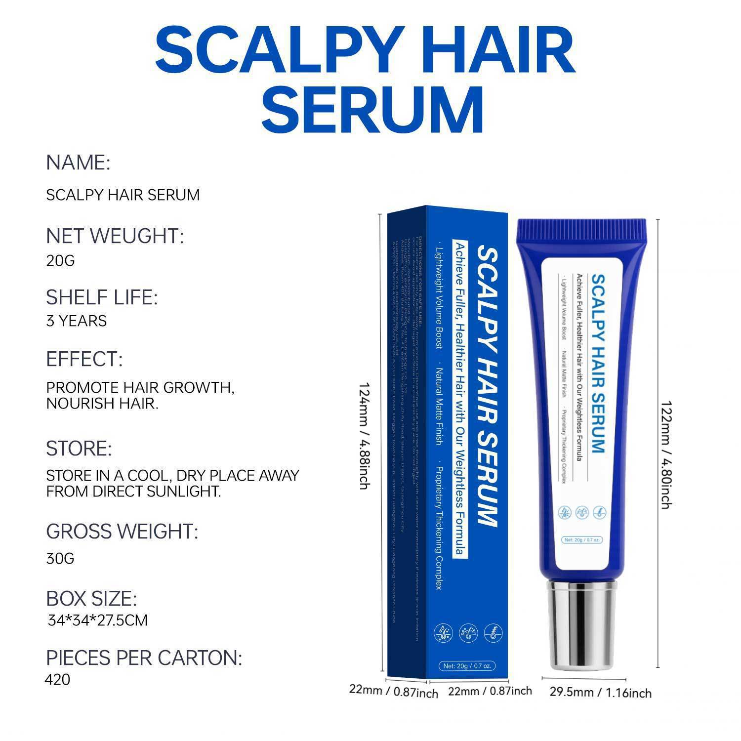 Scalp Hair Serum Nourishing Strengthening Revitalizing For Dry Scalp Thinning Hair Daily Root And Follicle Care Treatment 20g
