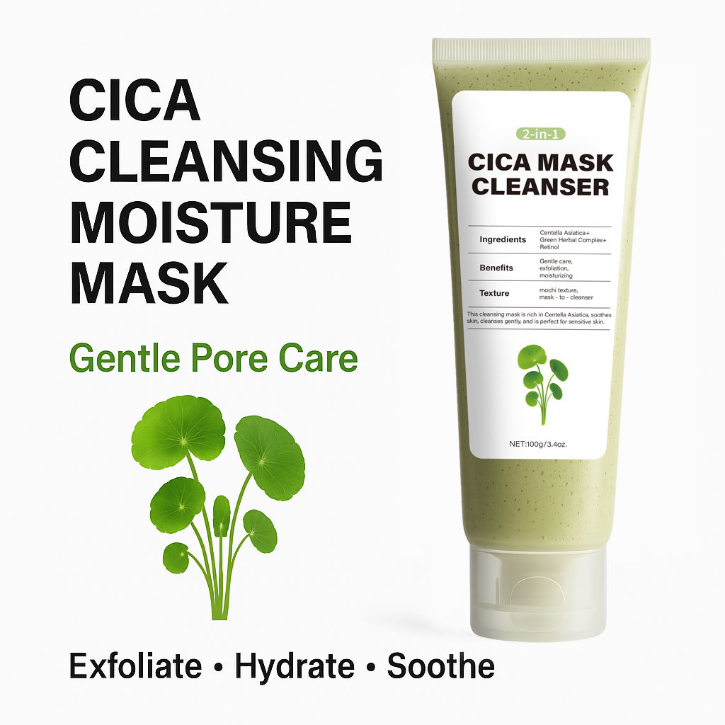 Cica Mask Cleanser Purifying Calming Hydrating For Sensitive Acne Prone Skin Daily Deep Pore And Face Wash 100g