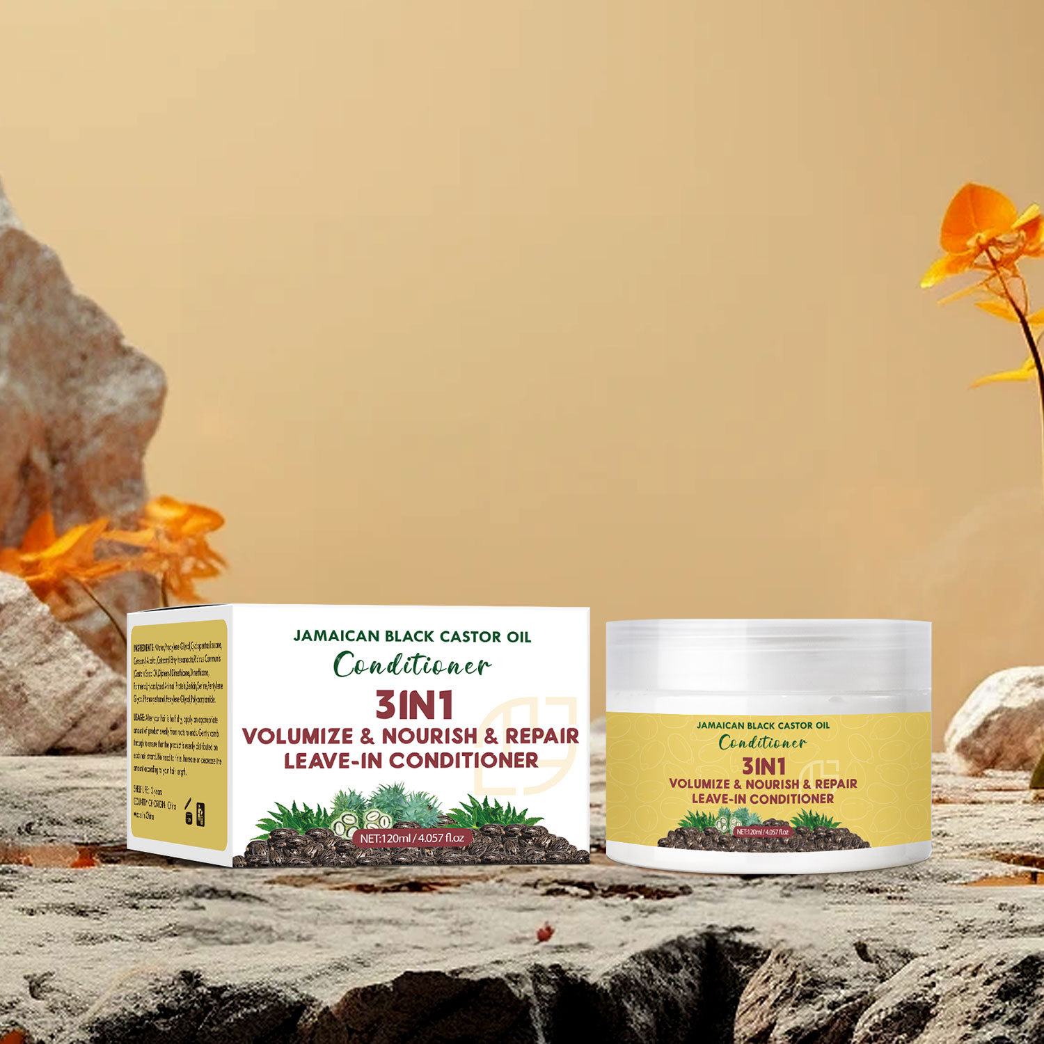 Jamaican Black Castor Oil Leave In Conditioner Moisturizing Repair Strengthening Anti Frizz Split End Daily Hair Care 120ml