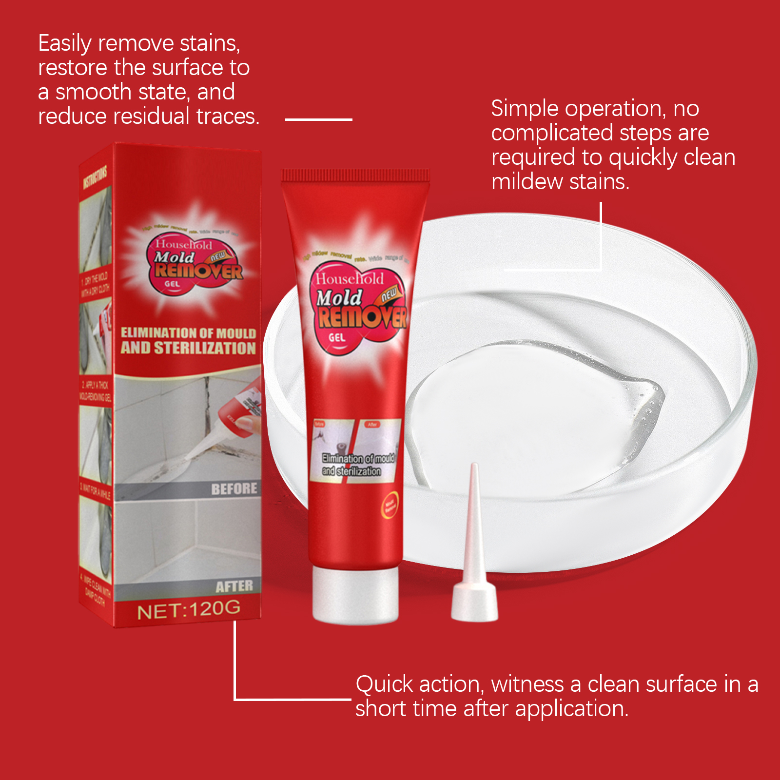 Mold Removing Gel Agent Strong Decontamination Cleaning Wall Surface Furniture Ceramic Tile Household Stain Eliminator