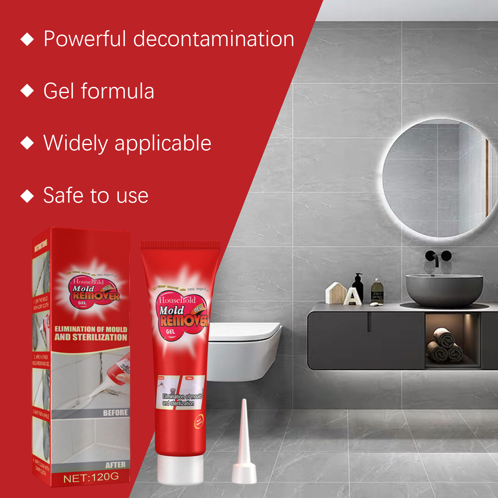 Mold Removing Gel Agent Strong Decontamination Cleaning Wall Surface Furniture Ceramic Tile Household Stain Eliminator