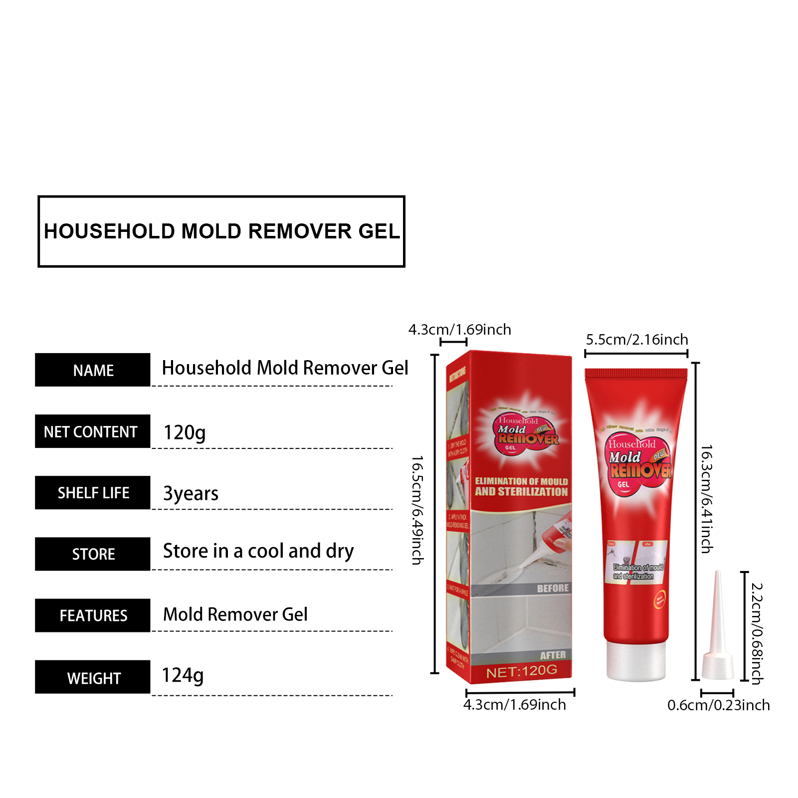 Mold Removing Gel Agent Strong Decontamination Cleaning Wall Surface Furniture Ceramic Tile Household Stain Eliminator