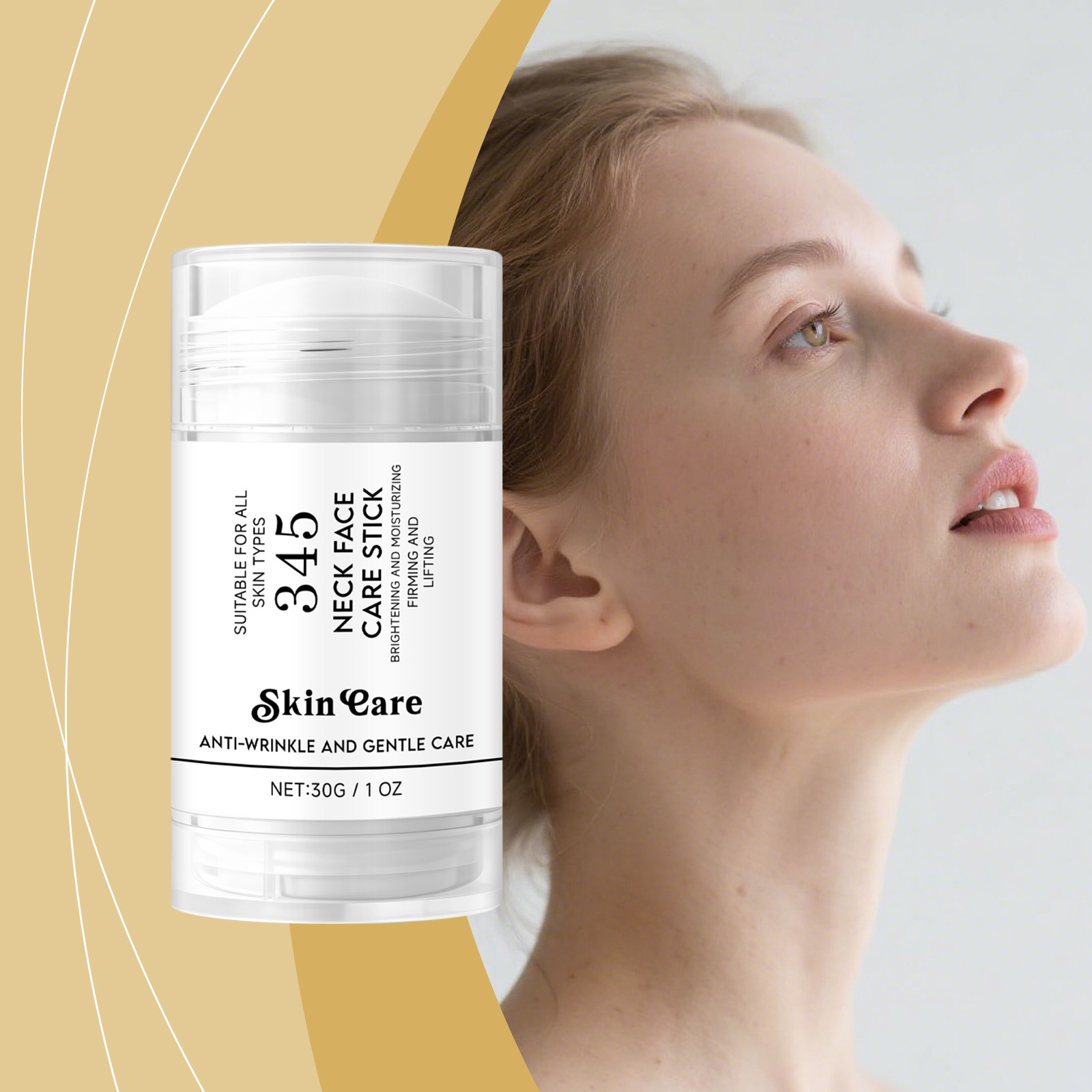 Neck Care Cream Stick Mild Formula Nourish Delicate Soft Moisturize Massage Neck Skin Daily Skin Care