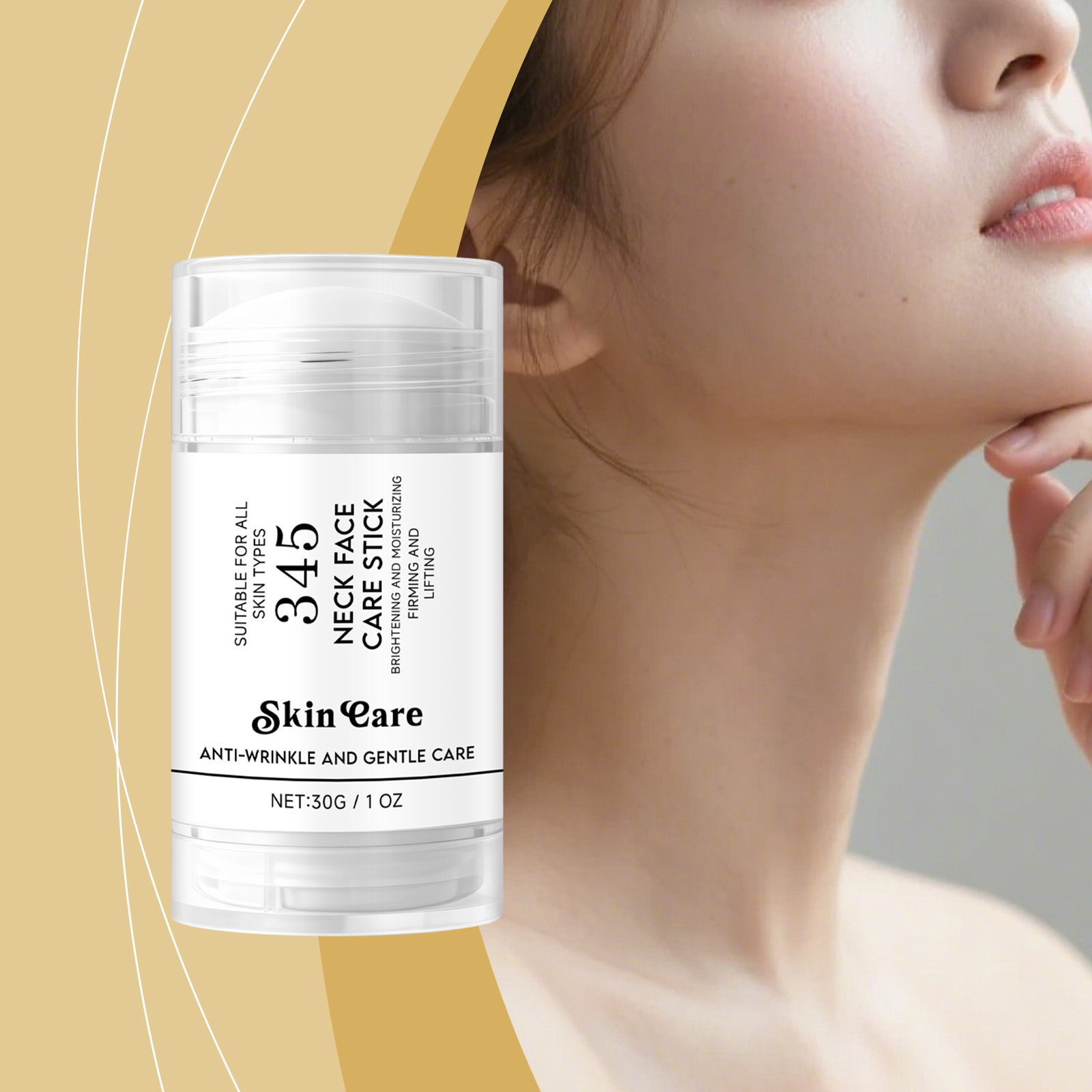 Neck Care Cream Stick Mild Formula Nourish Delicate Soft Moisturize Massage Neck Skin Daily Skin Care