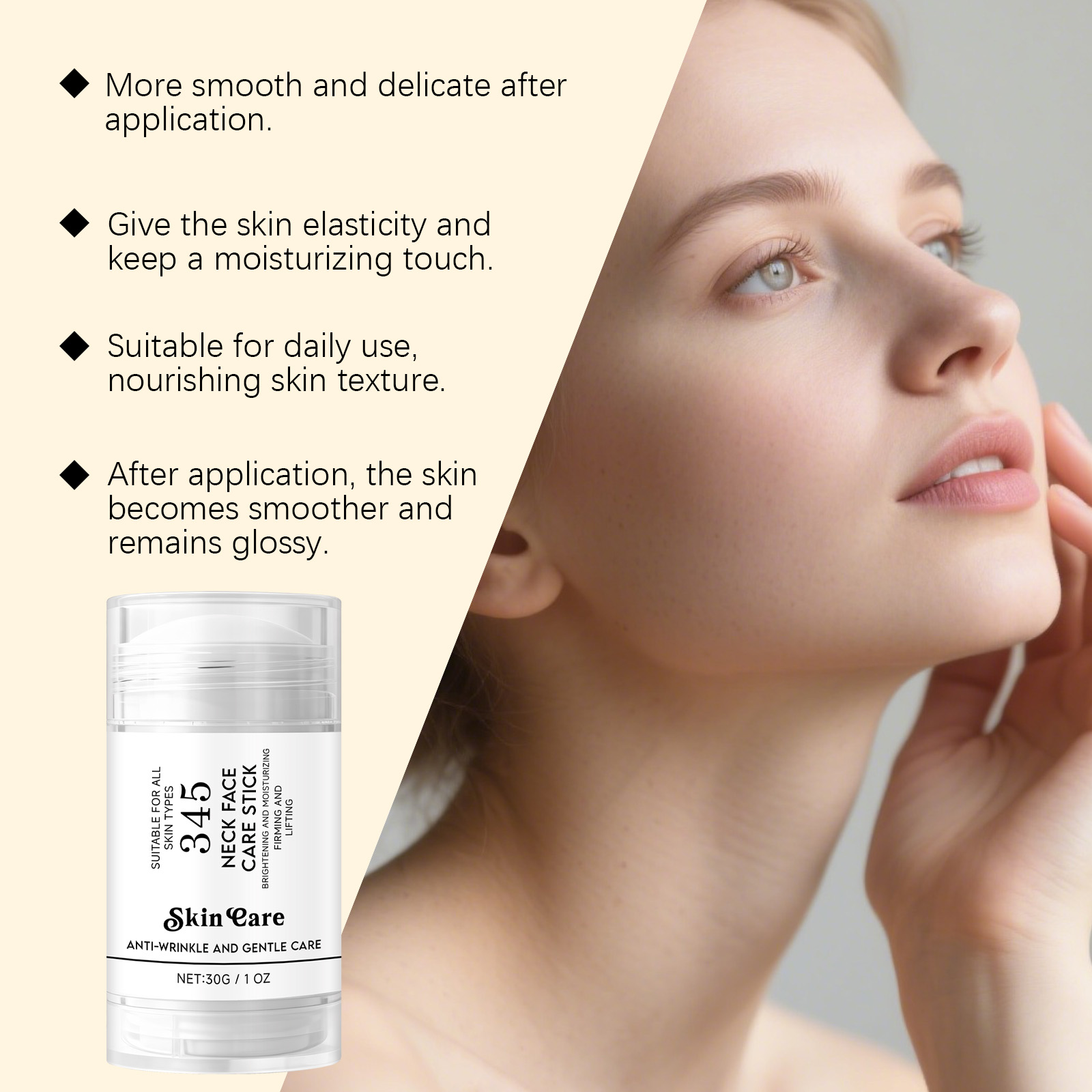 Neck Care Cream Stick Mild Formula Nourish Delicate Soft Moisturize Massage Neck Skin Daily Skin Care