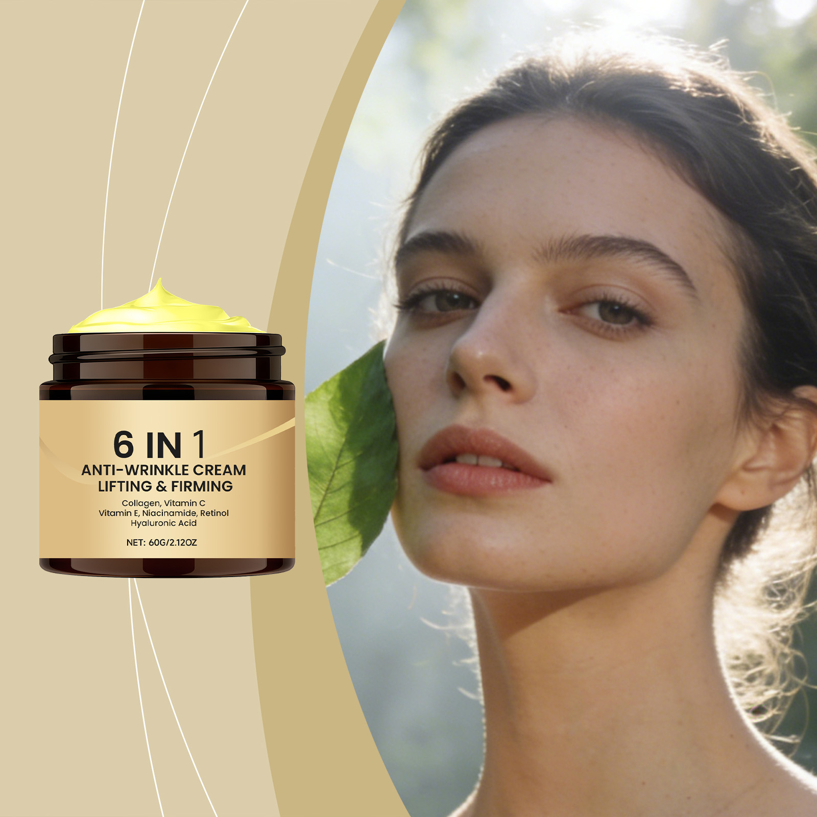 Six In One Moisturizing Cream Gentle Care Smooth Glossy Hydrating Day Night Facial Skin Treatment Lotion