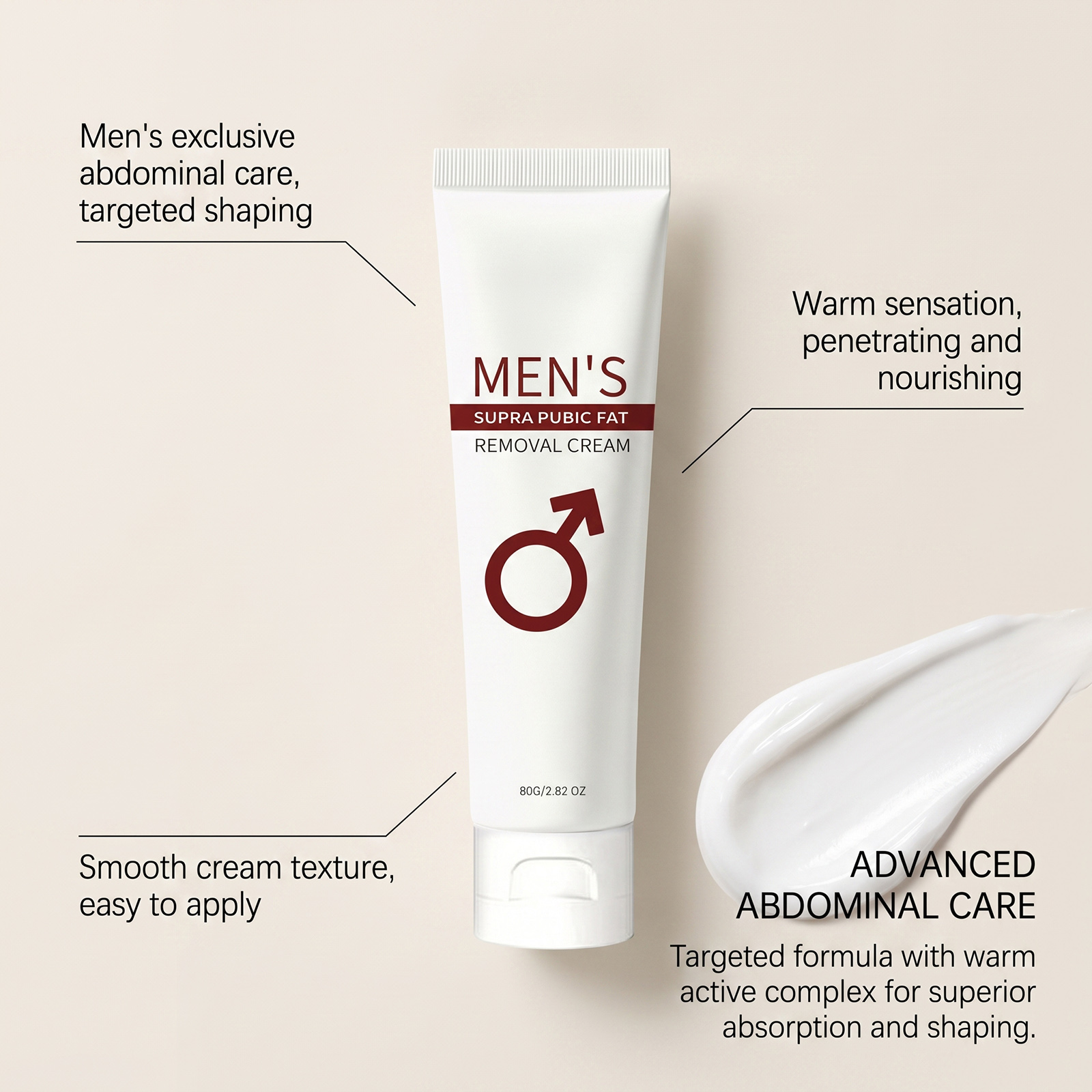Men Care Cream Daily Convenient Plant Formula Moisturizing Nourishing Light Fine Texture Male Body Skin