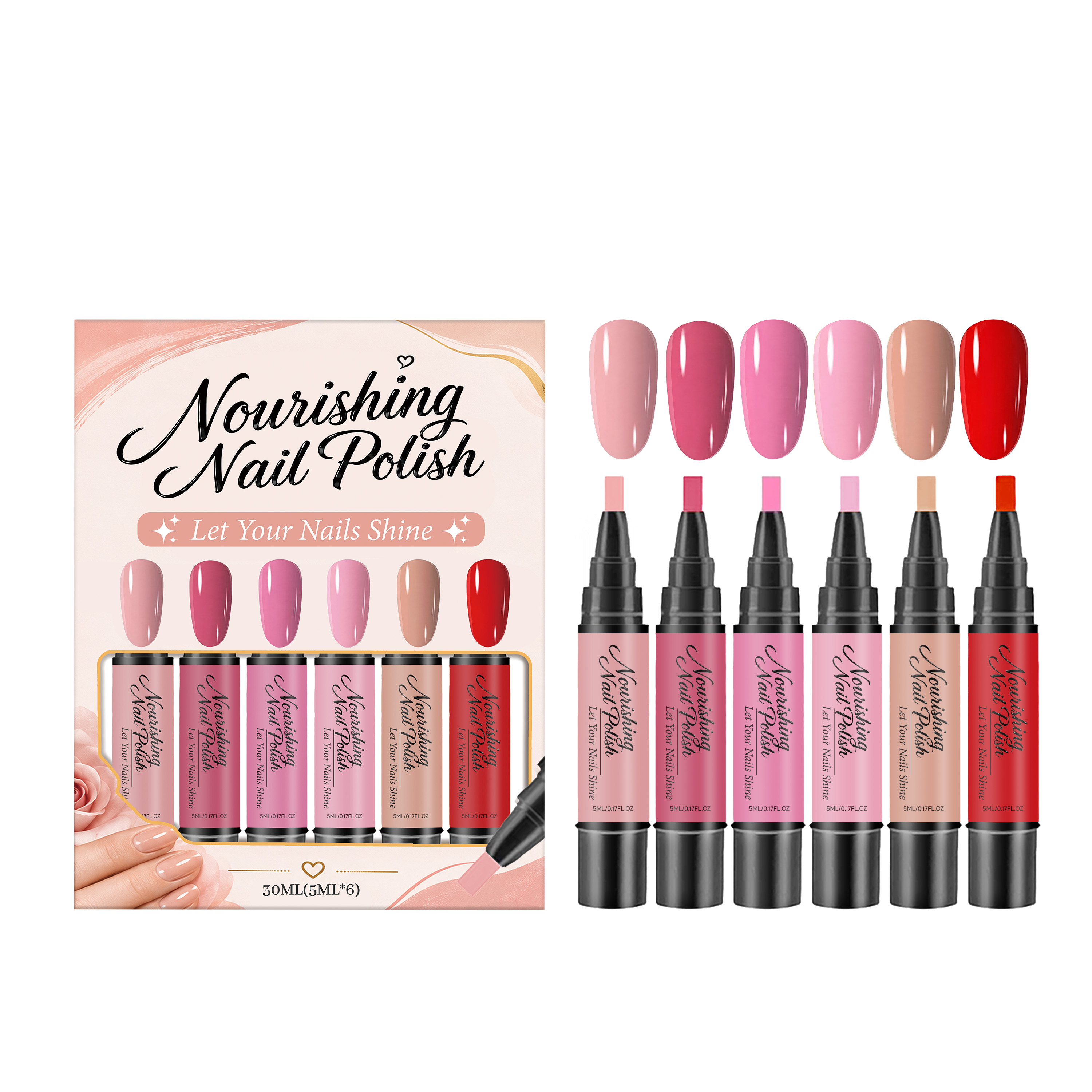 Nail Art Painting Pen Set Bright Vivid Color Easy To Operate Convenient Smudge Multi Shade Diy Manicure
