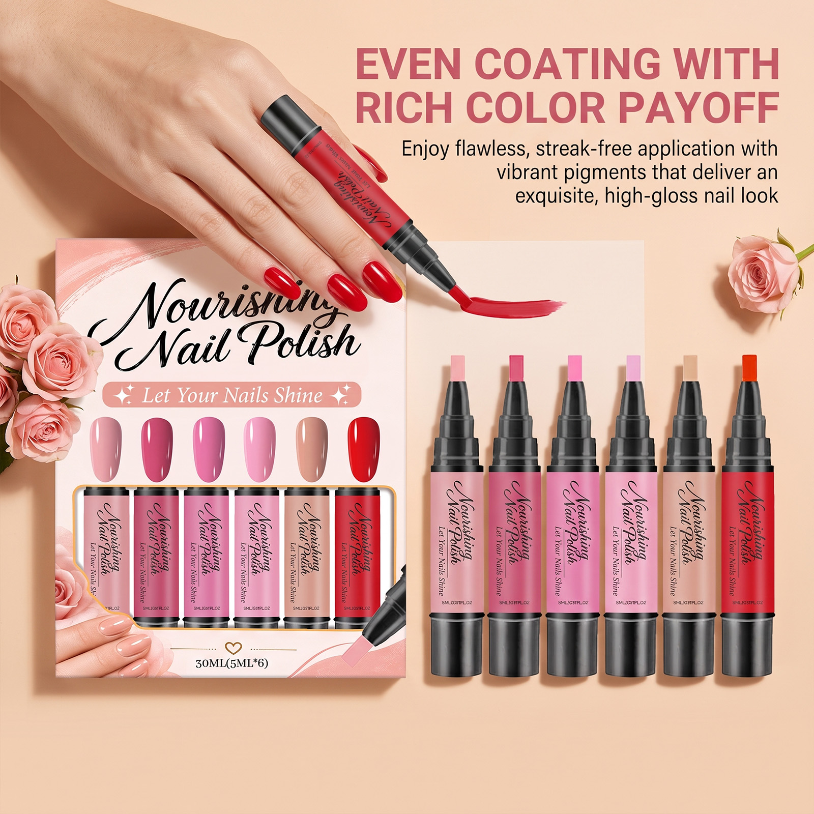 Nail Art Painting Pen Set Bright Vivid Color Easy To Operate Convenient Smudge Multi Shade Diy Manicure