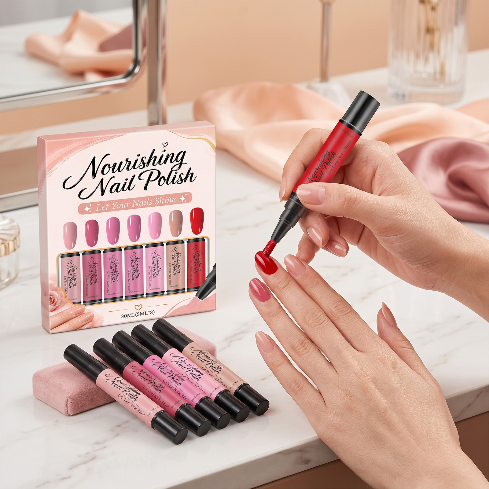 Nail Art Painting Pen Set Bright Vivid Color Easy To Operate Convenient Smudge Multi Shade Diy Manicure