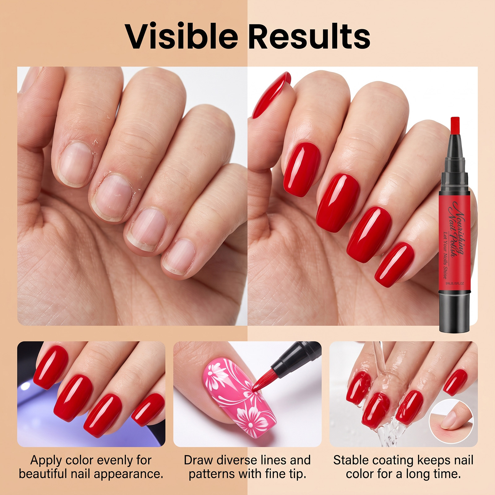 Nail Art Painting Pen Set Bright Vivid Color Easy To Operate Convenient Smudge Multi Shade Diy Manicure