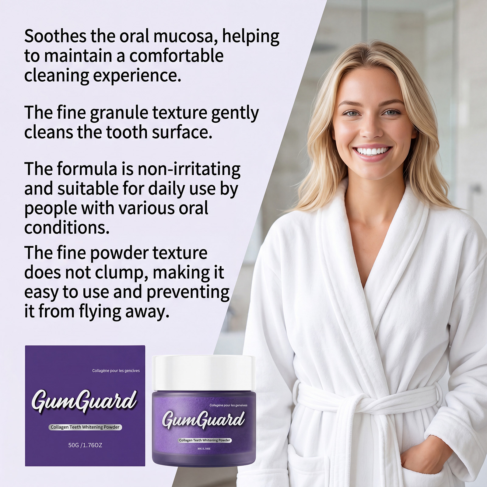 Collagen Care Tooth Powder Fine Mild Clean Tooth Surface Stains Comfort Bright Daily Teeth Fresh Care