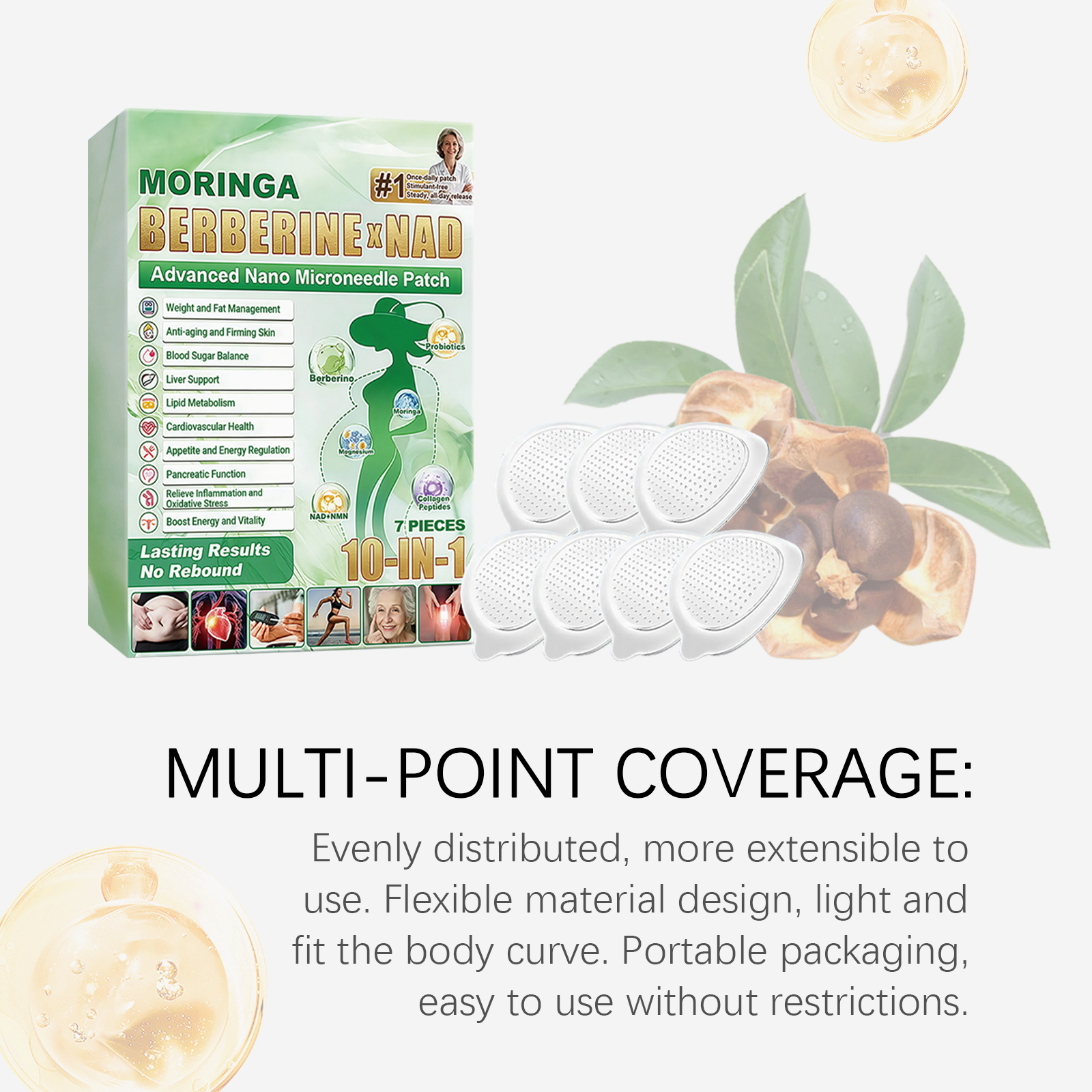 Moringa Body Care Patch Mildly Nurture Skin Support Slim Figure Daily Gentle Whole Body Use