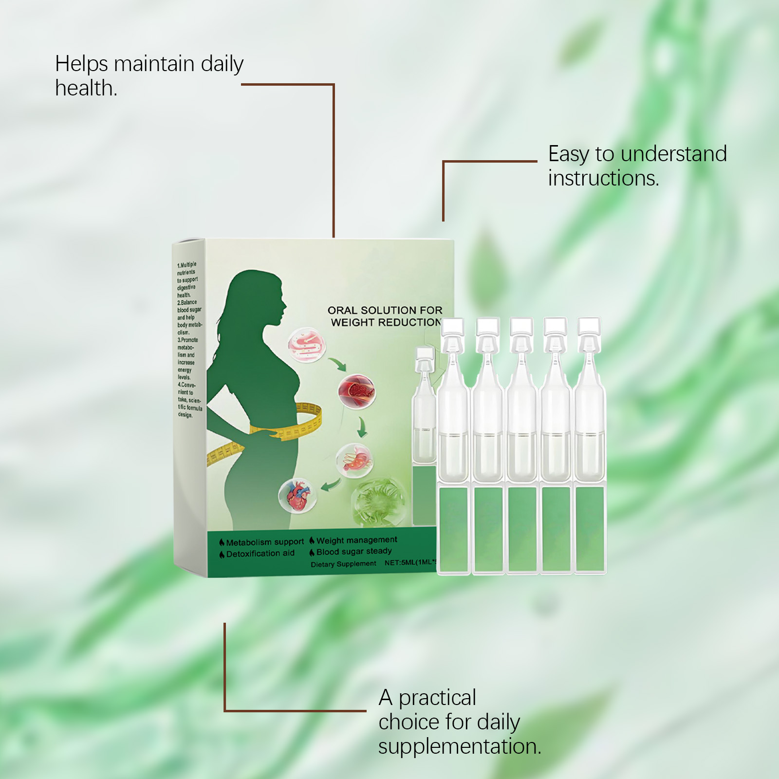 Moringa Care Drops Herbal Mild Ingredients Nourish Body Slim Shape Curve Dietary Drops