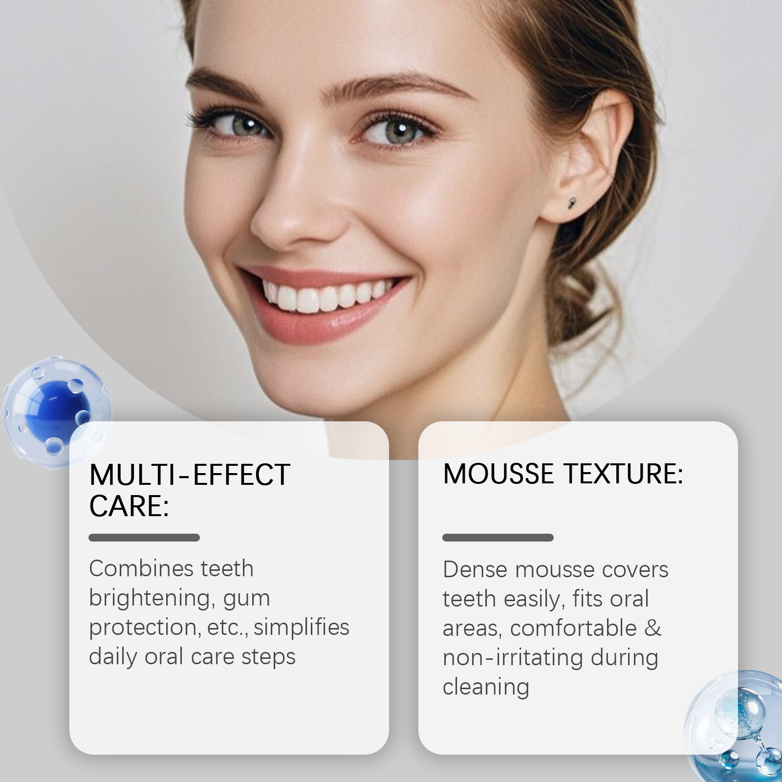 Tooth Care Mousse Cleanses Stains Odors Protects Gums Freshens Oral Cavity Press Design Toothpaste