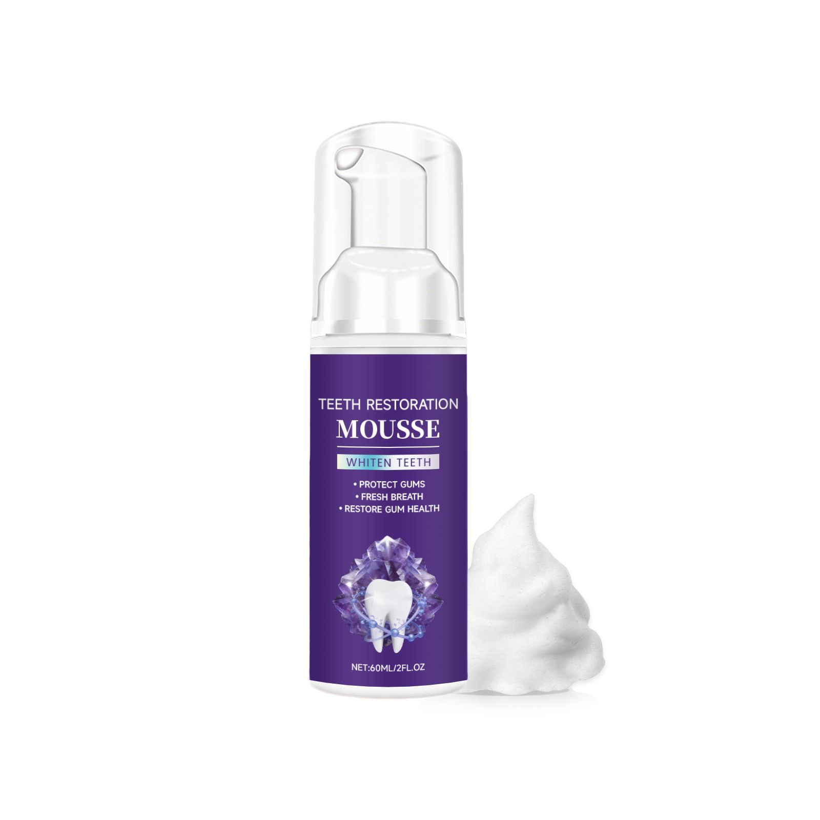 Tooth Care Mousse Cleanses Stains Odors Protects Gums Freshens Oral Cavity Press Design Toothpaste