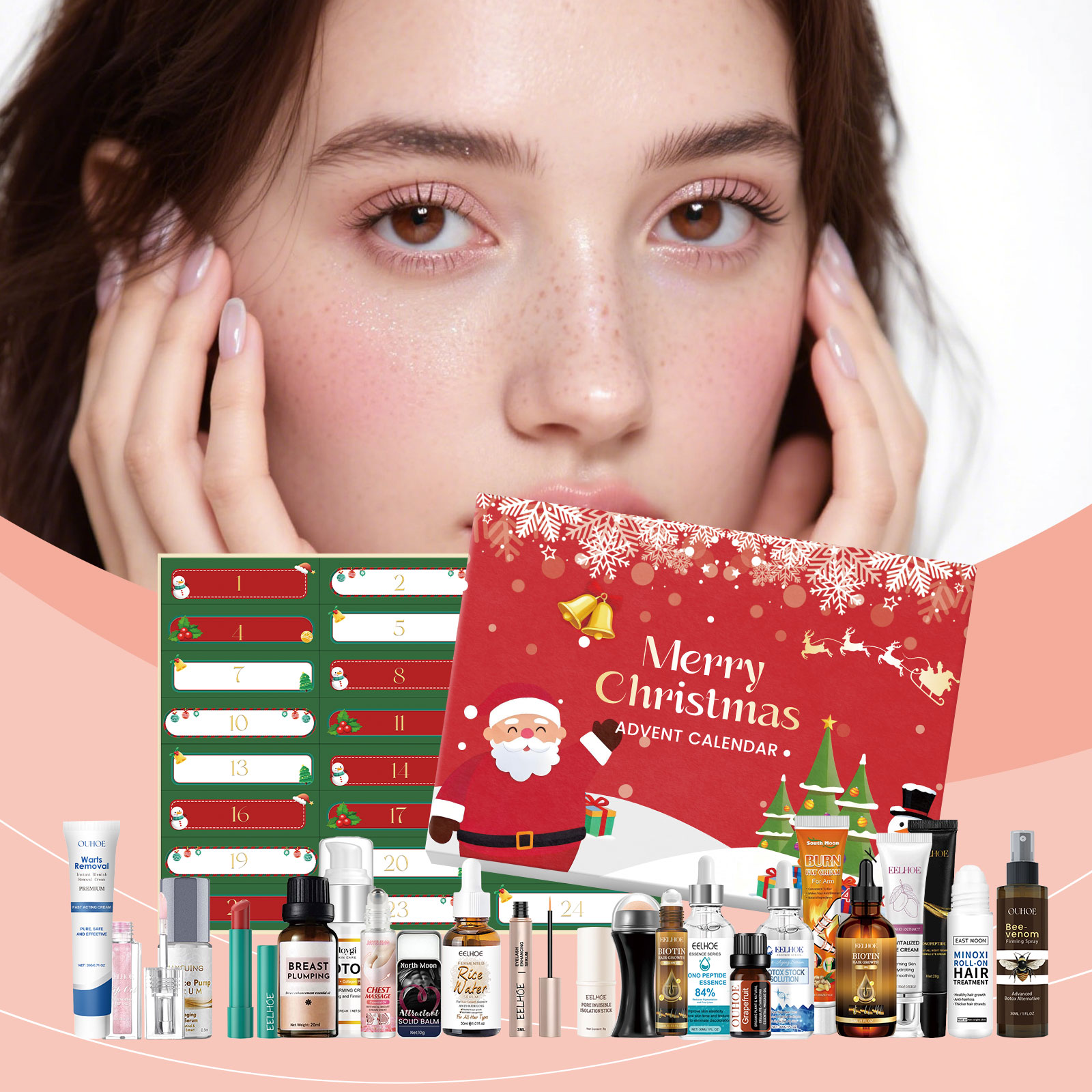 Christmas Skincare Blind Box Beauty Moisturizing Skin Care Various Matches Holiday Atmosphere Surprise Countdown Box