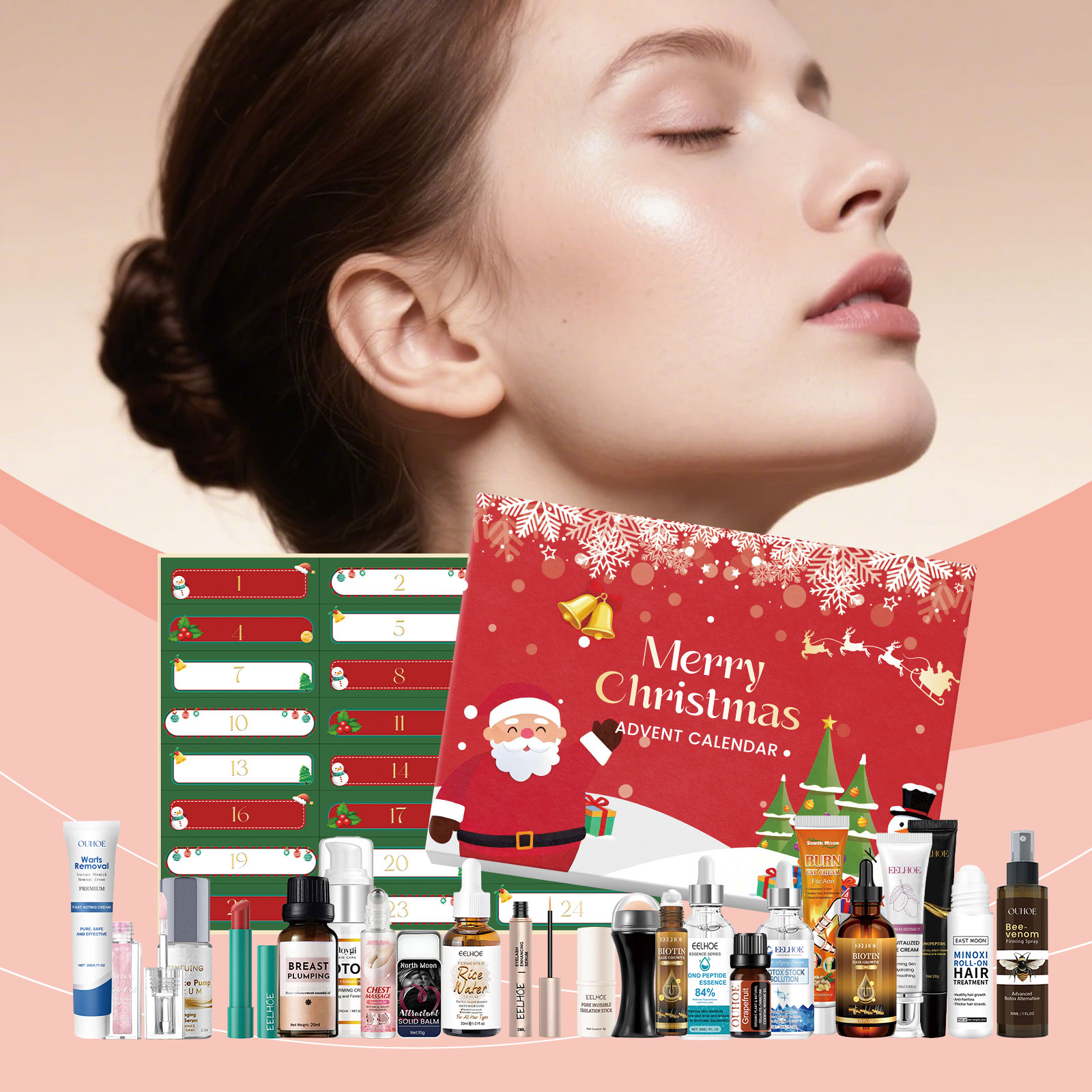 Christmas Skincare Blind Box Beauty Moisturizing Skin Care Various Matches Holiday Atmosphere Surprise Countdown Box