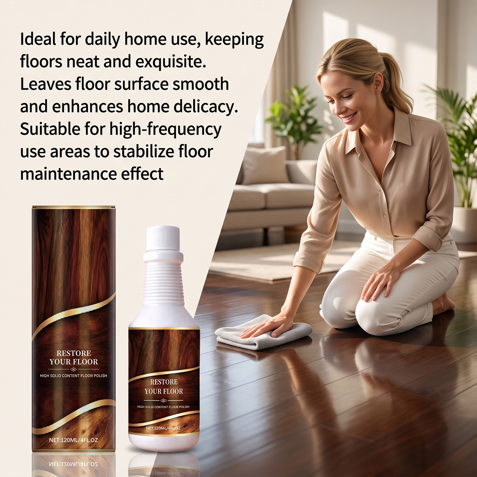 Wood Floor Polishing Care Agent For Surface Scratches Brightening Daily Maintenance Protection