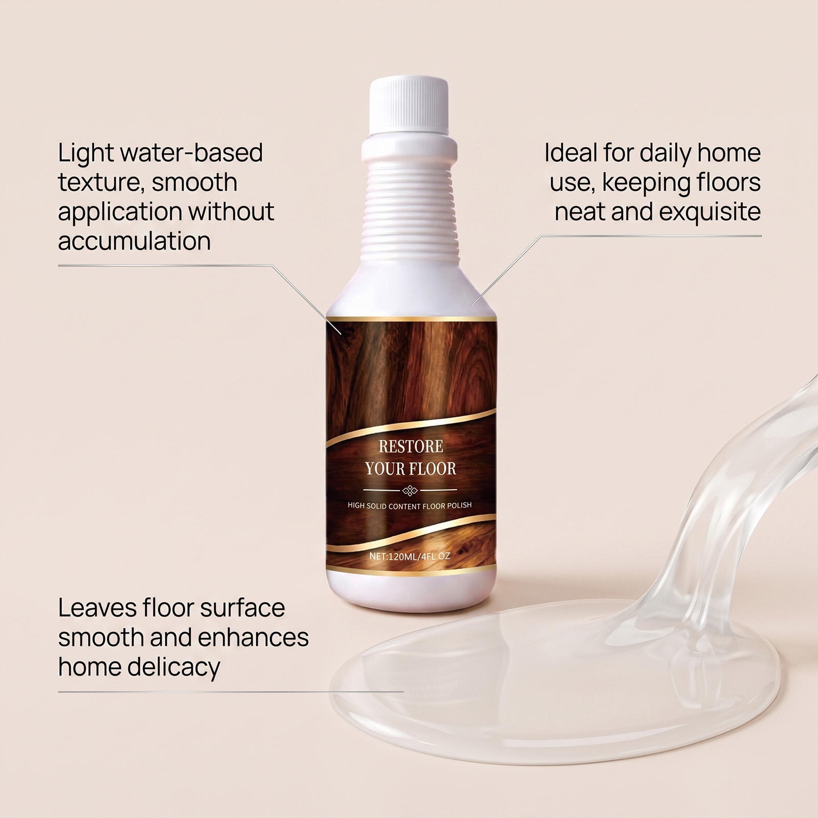 Wood Floor Polishing Care Agent For Surface Scratches Brightening Daily Maintenance Protection