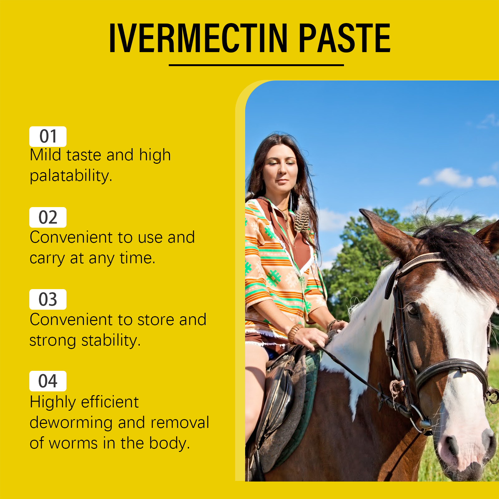 Apple Flavor Horse Ointment Mild Ingredients Plant Extract Non Irritating Portable Pack For Horse Deworming