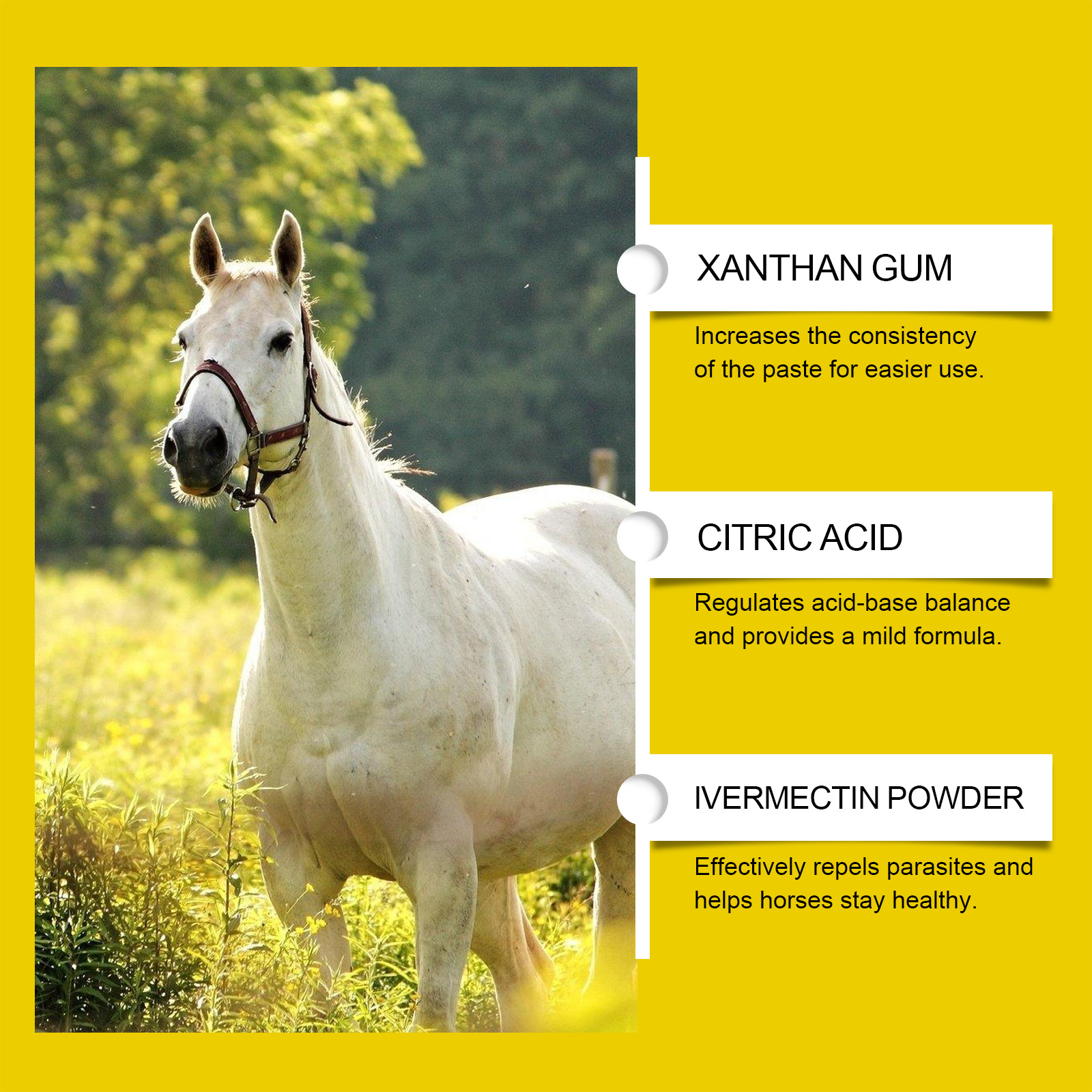Apple Flavor Horse Ointment Mild Ingredients Plant Extract Non Irritating Portable Pack For Horse Deworming