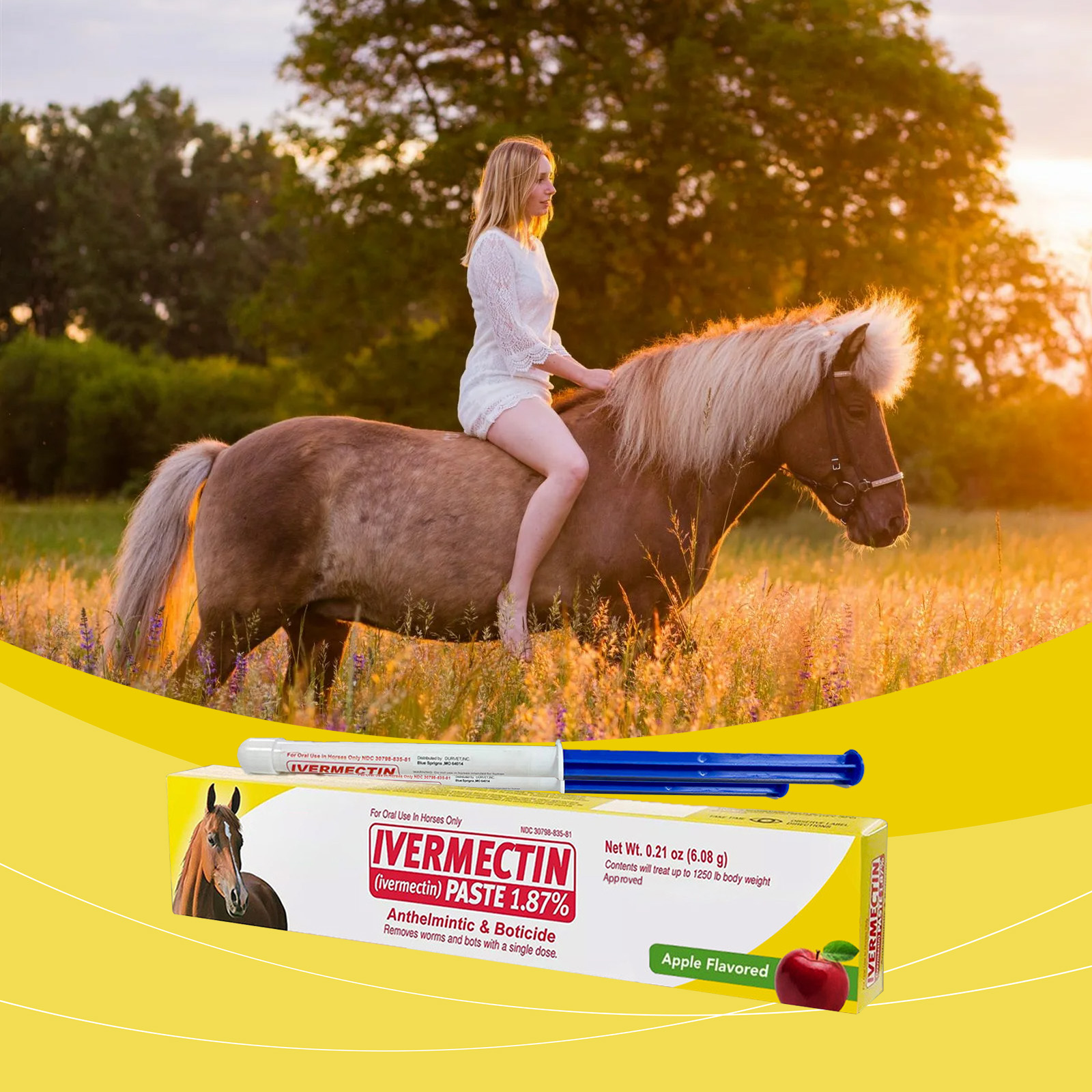 Apple Flavor Horse Ointment Mild Ingredients Plant Extract Non Irritating Portable Pack For Horse Deworming