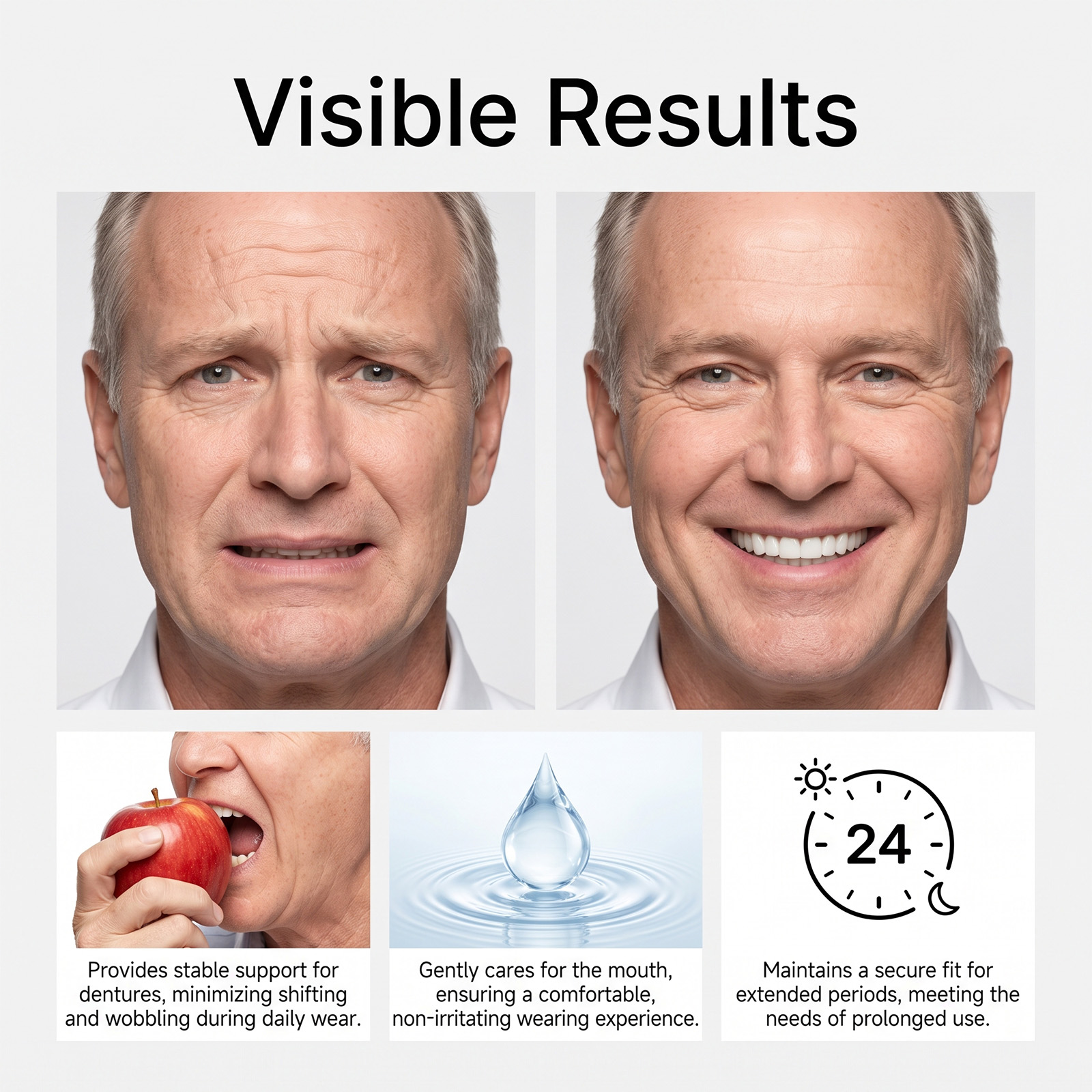 Denture Adhesive Kit Naturally Modify Tooth Gaps Improve Smile Beauty Comfort Care Suit