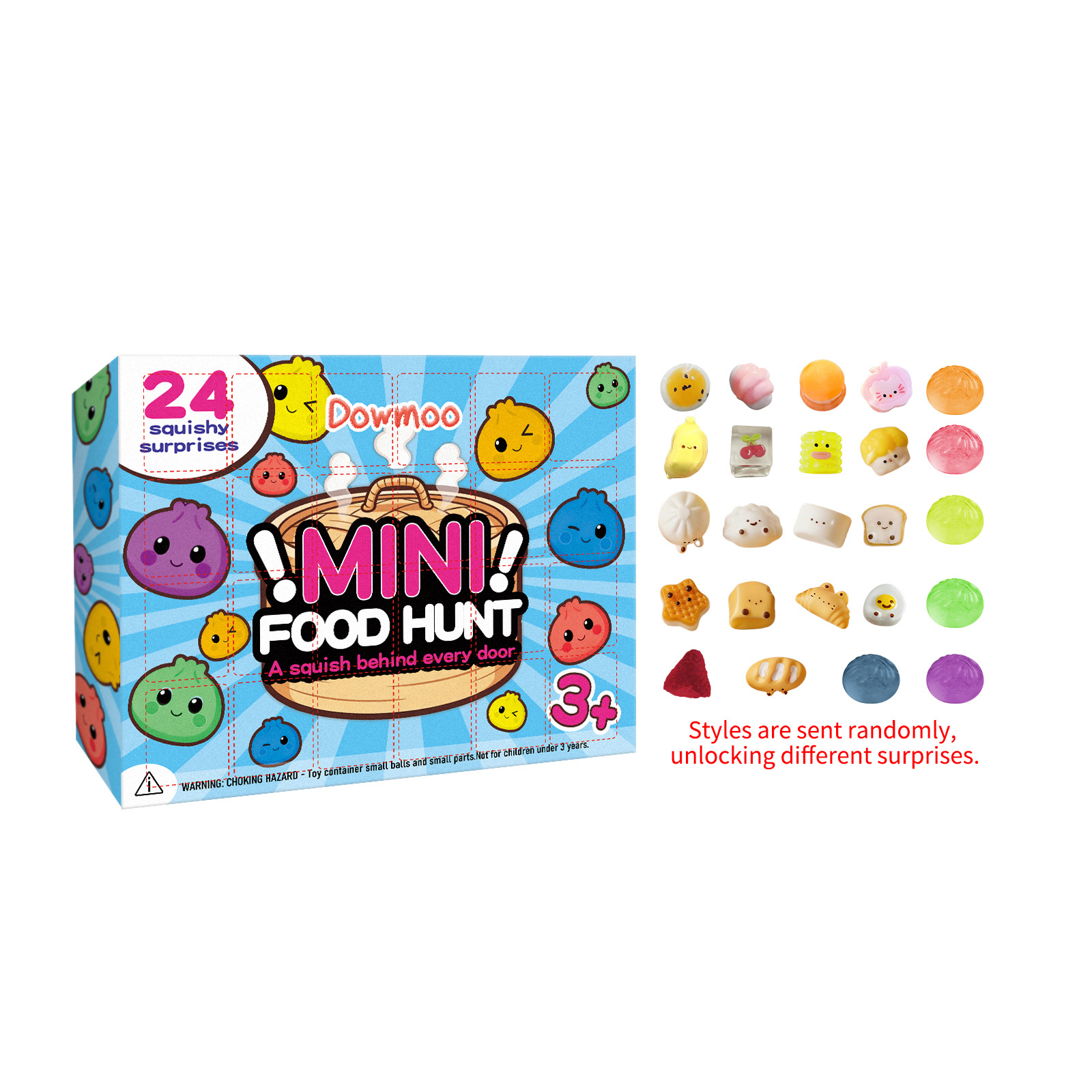 Dowmoo 24 Styles Mini Food Squeeze Toy Blind Box Soft Rubber Stress Relief Cute Creative Gift