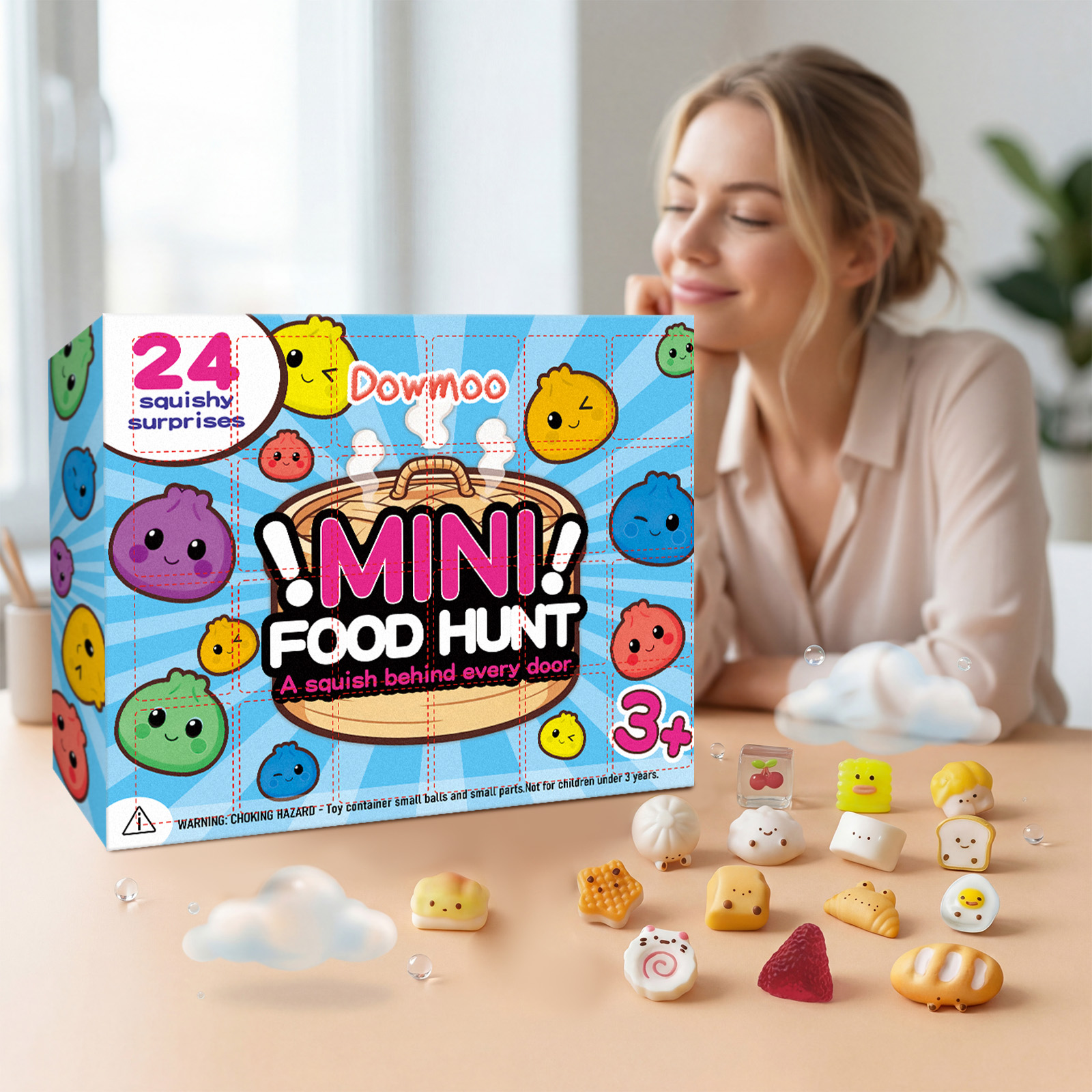Dowmoo 24 Styles Mini Food Squeeze Toy Blind Box Soft Rubber Stress Relief Cute Creative Gift