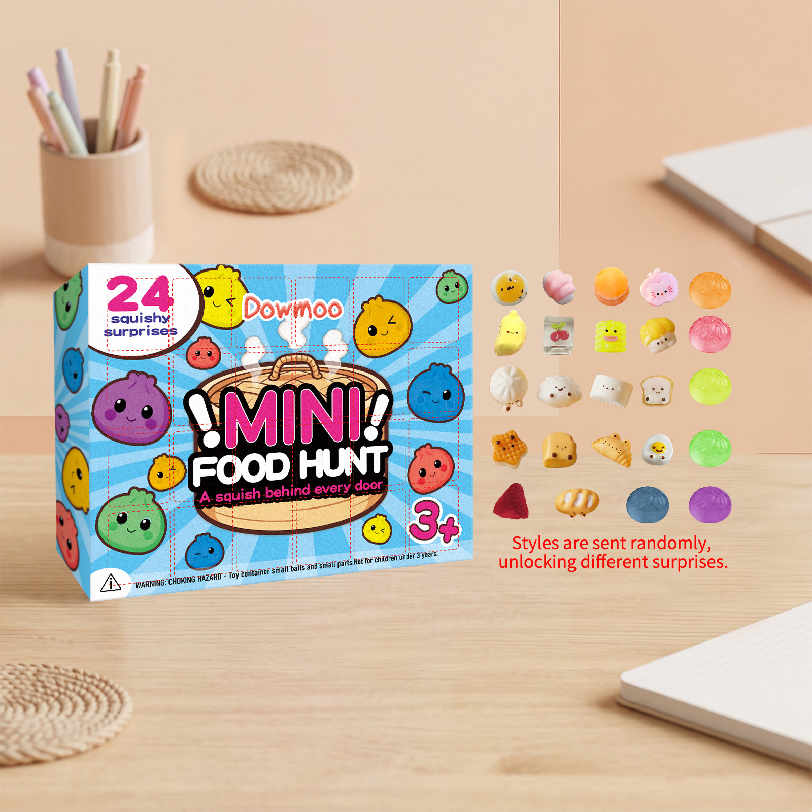 Dowmoo 24 Styles Mini Food Squeeze Toy Blind Box Soft Rubber Stress Relief Cute Creative Gift