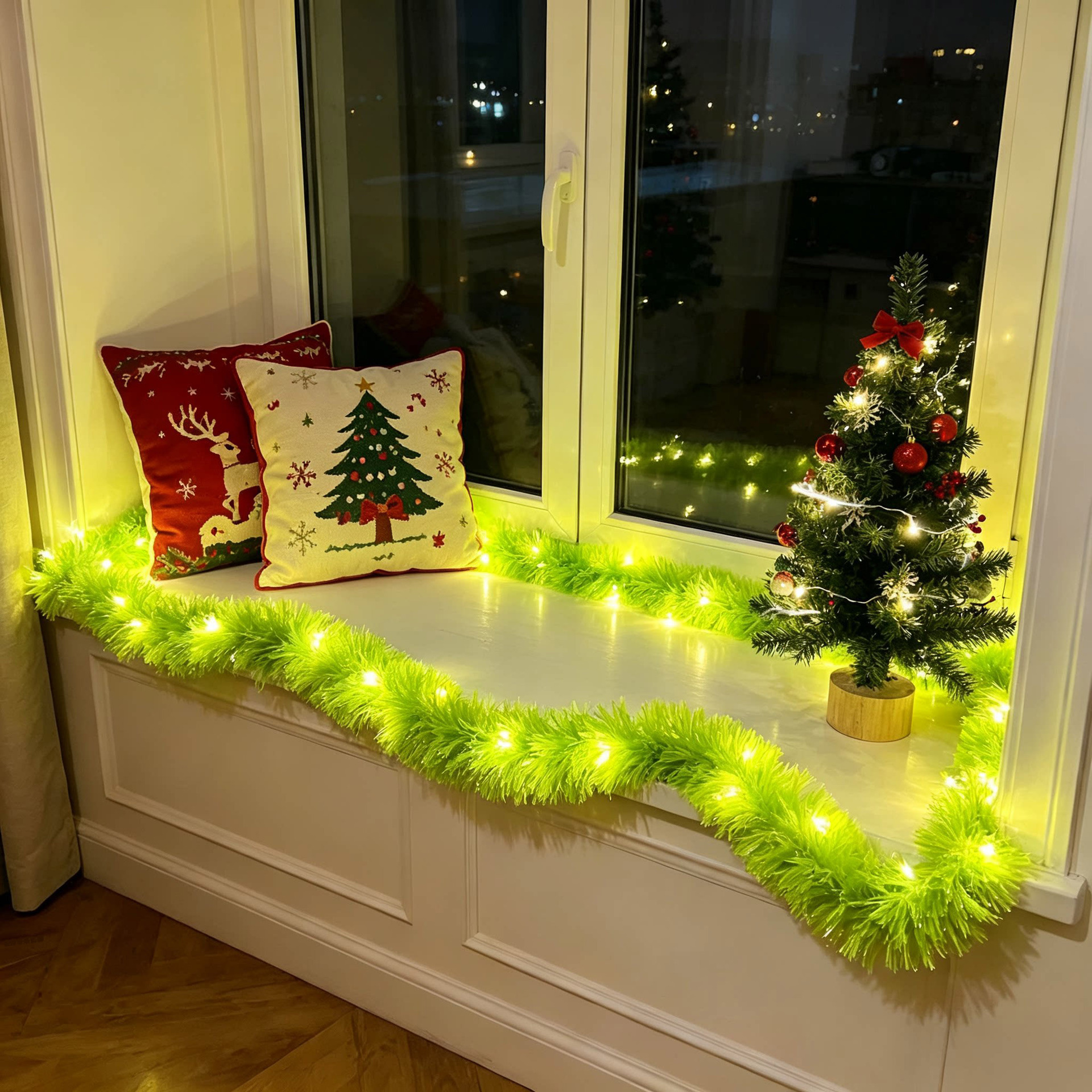 (GREEN) Christmas LED String Lights 5.7M 40LED Battery Operated Fairy Lights Waterproof for Christmas Tree Green