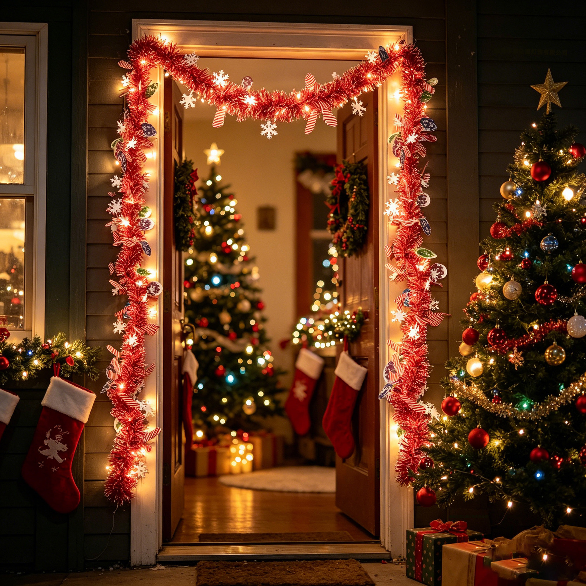 (GREEN) Christmas LED String Lights 5.7M 40LED Battery Operated Fairy Lights Waterproof for Christmas Tree Green