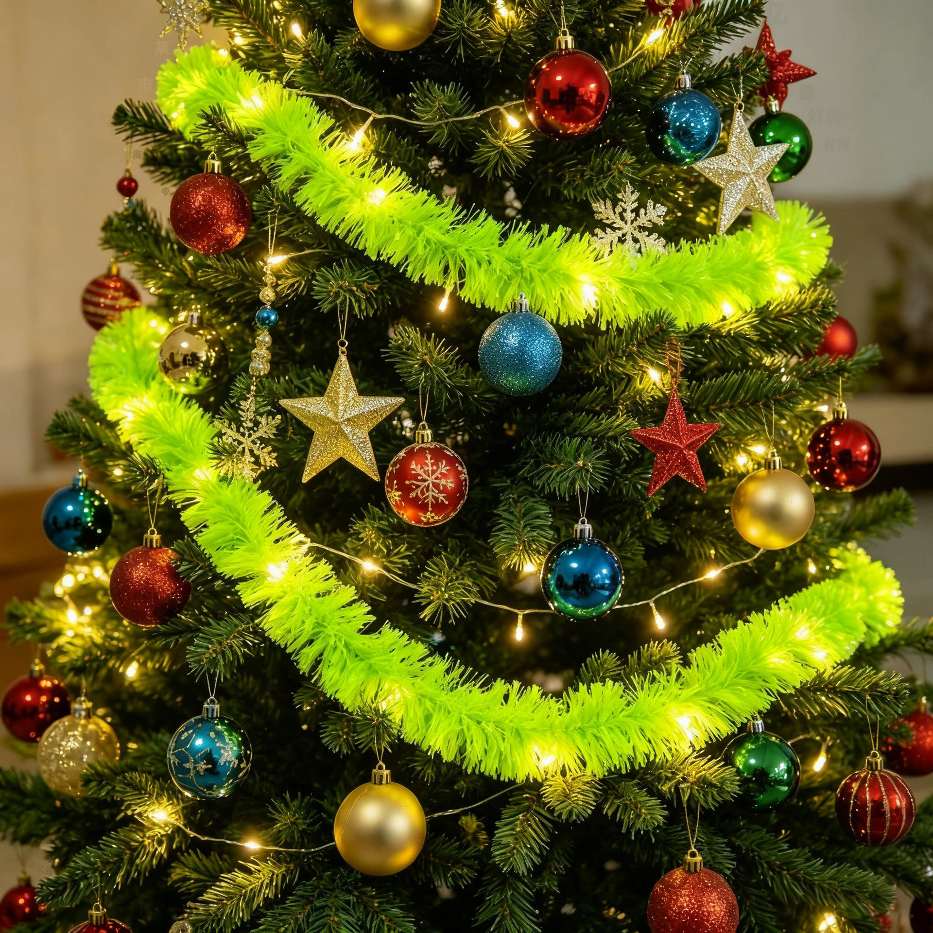(GREEN) Christmas LED String Lights 5.7M 40LED Battery Operated Fairy Lights Waterproof for Christmas Tree Green
