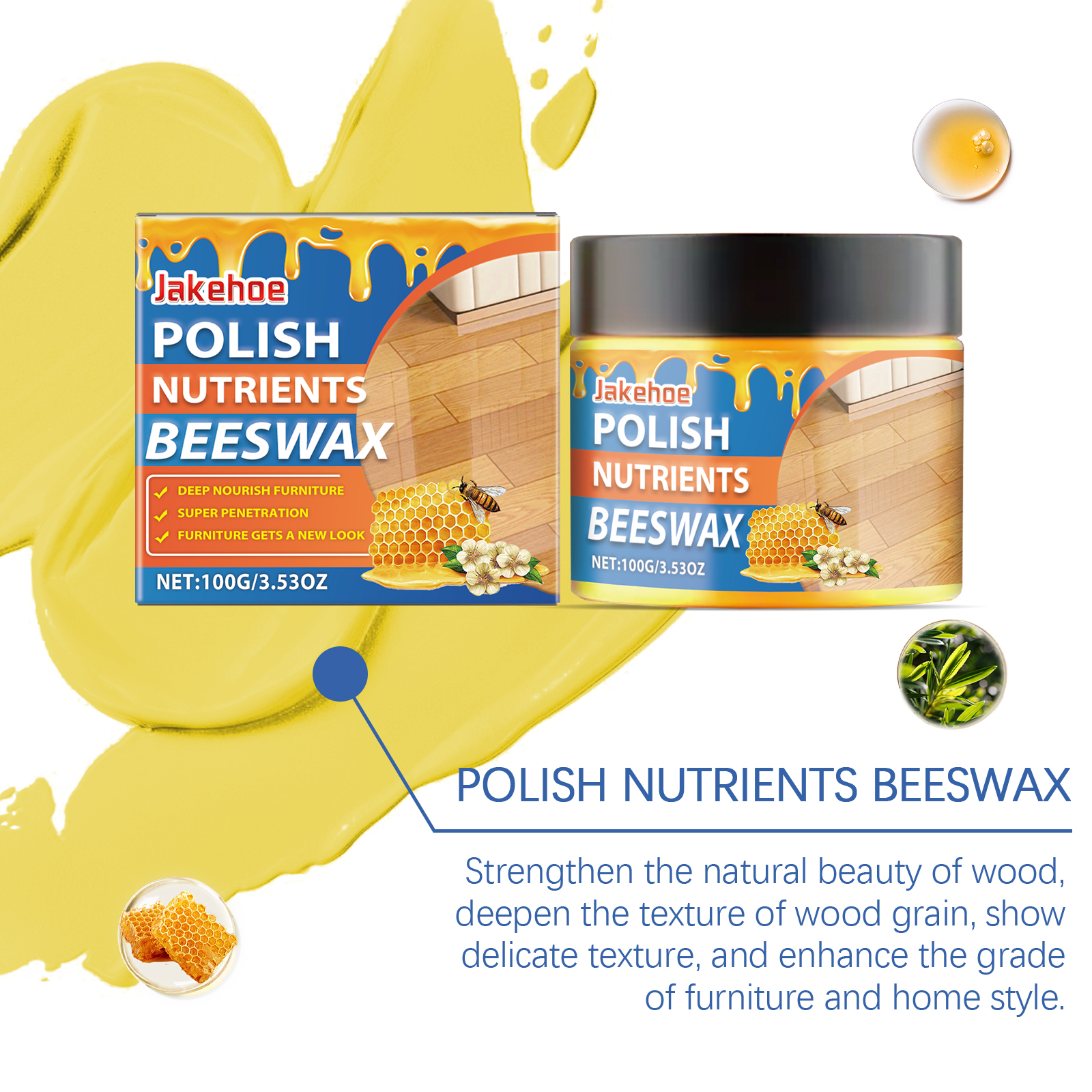 Beeswax Furniture Polish Agent Wood Furniture Moisturizing Cleaning Polishing Daily Maintenance Care Agent