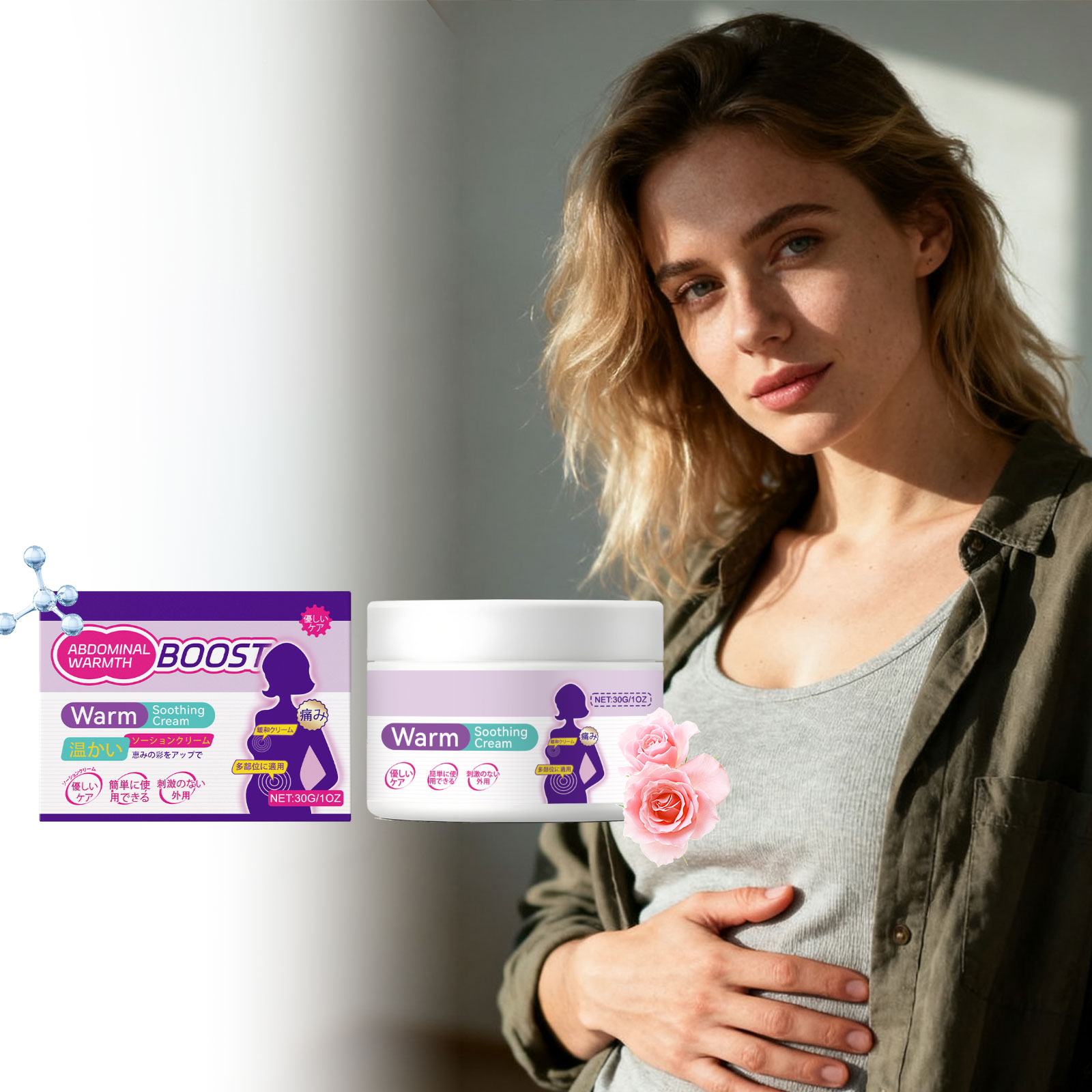 Abdominal Warmth Care Cream Soothing Menstrual Discomfort Relaxing Muscle Tension Daily Gentle Nourishing Skin Treatment 1 PCS