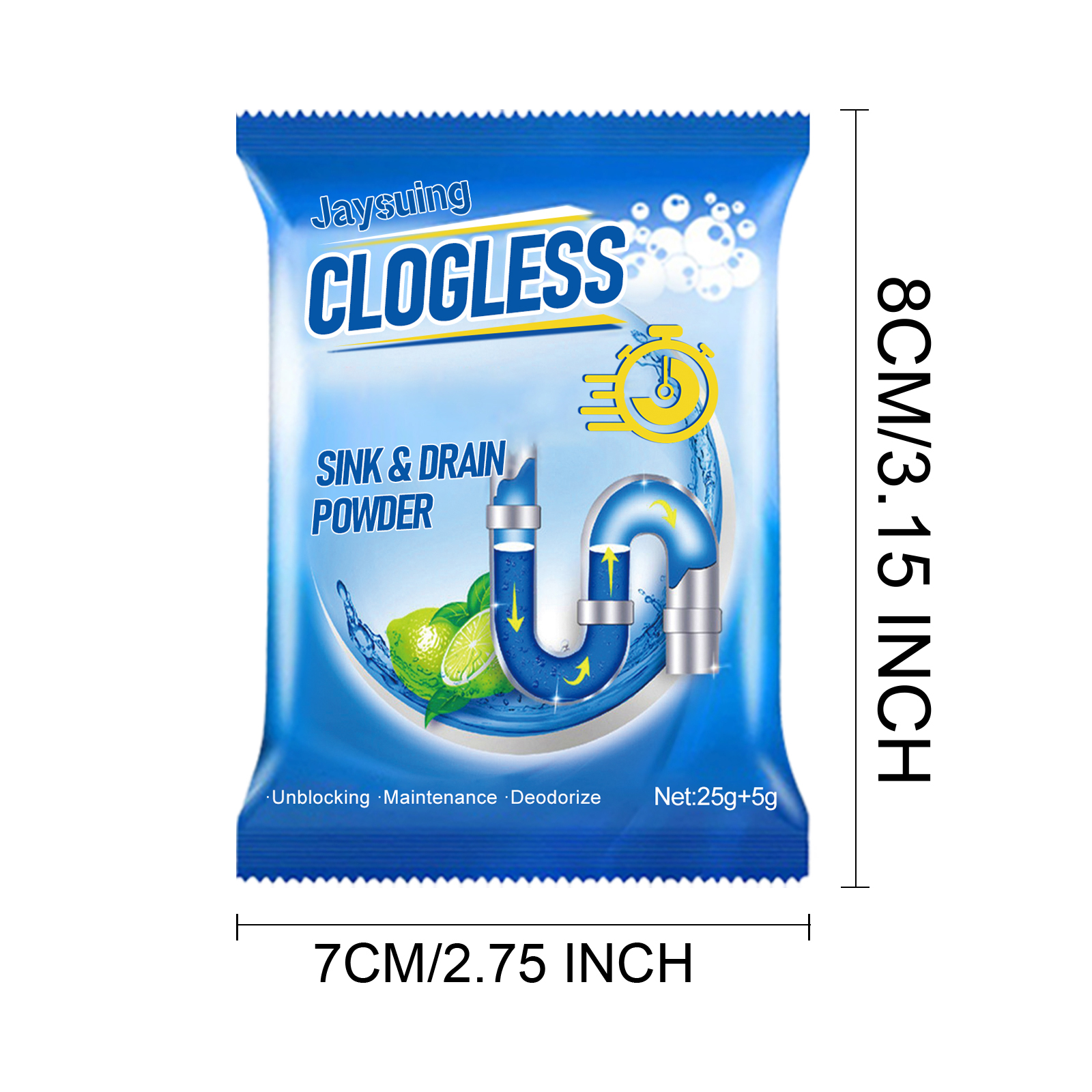 Drain Clog Remover Powder Sink Toilet Kitchen Pipe Cleaner Deodorizer For Household Use 30g